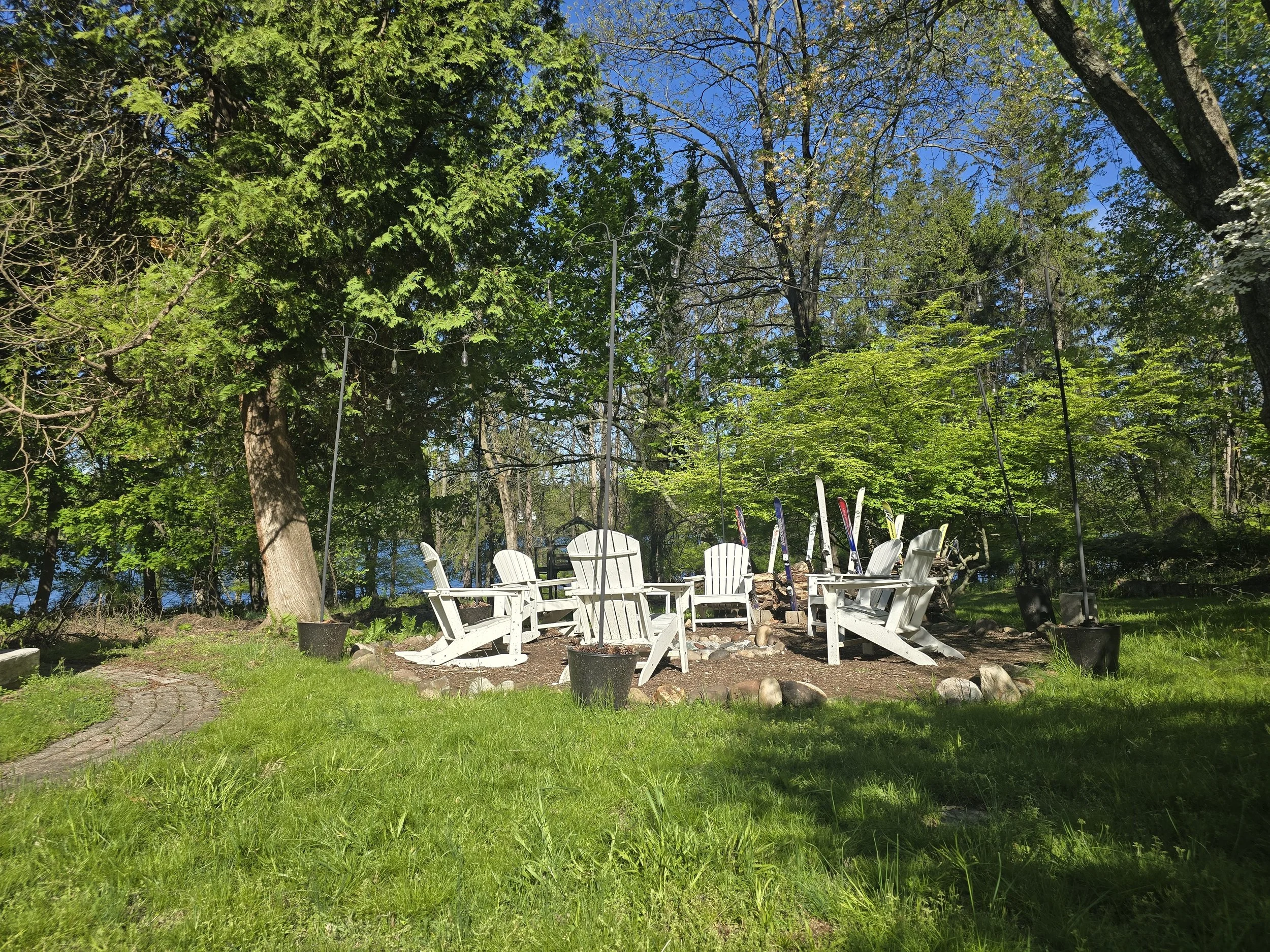 Firepit on the grounds of the Little Dog Retreat, Hudson Valley, Upstate, NY