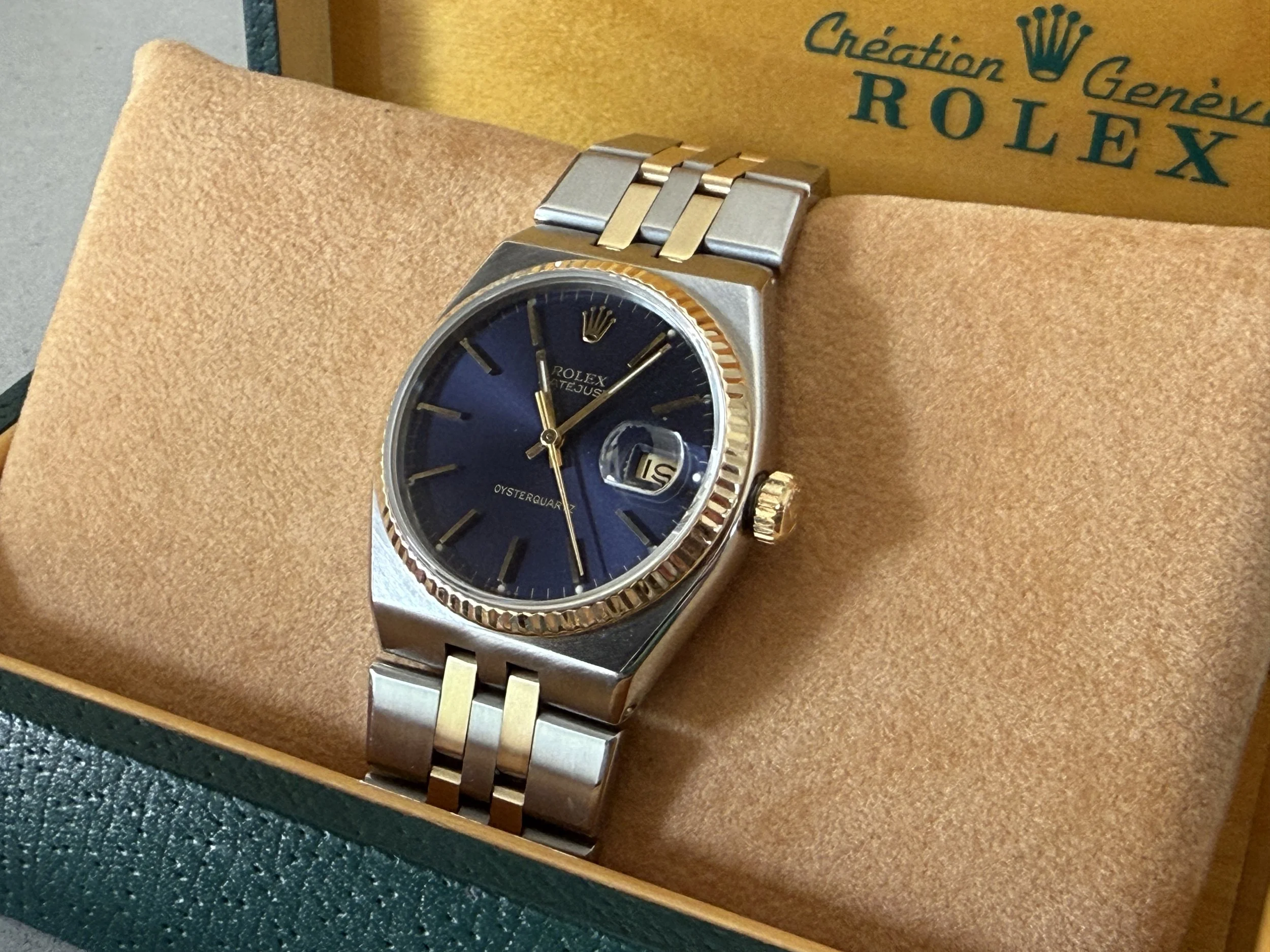 Rolex Datejust Oysterquartz Two-Tone Blue Dial Ref.17013 — Tiger and Crow Watch Co