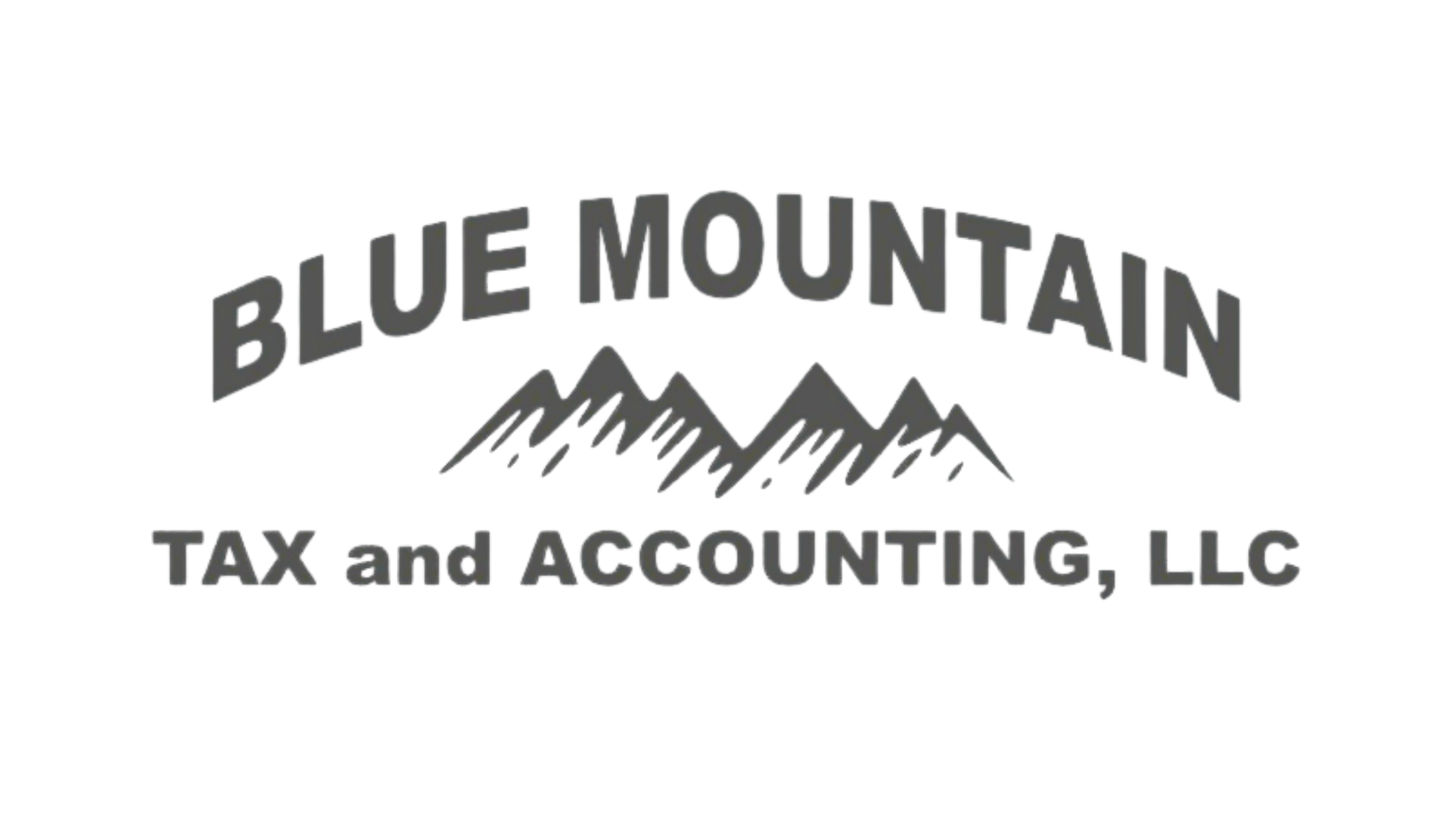 Logo for Blue Mountain Tax and Accounting, LLC, featuring a stylized mountain range above the company name.