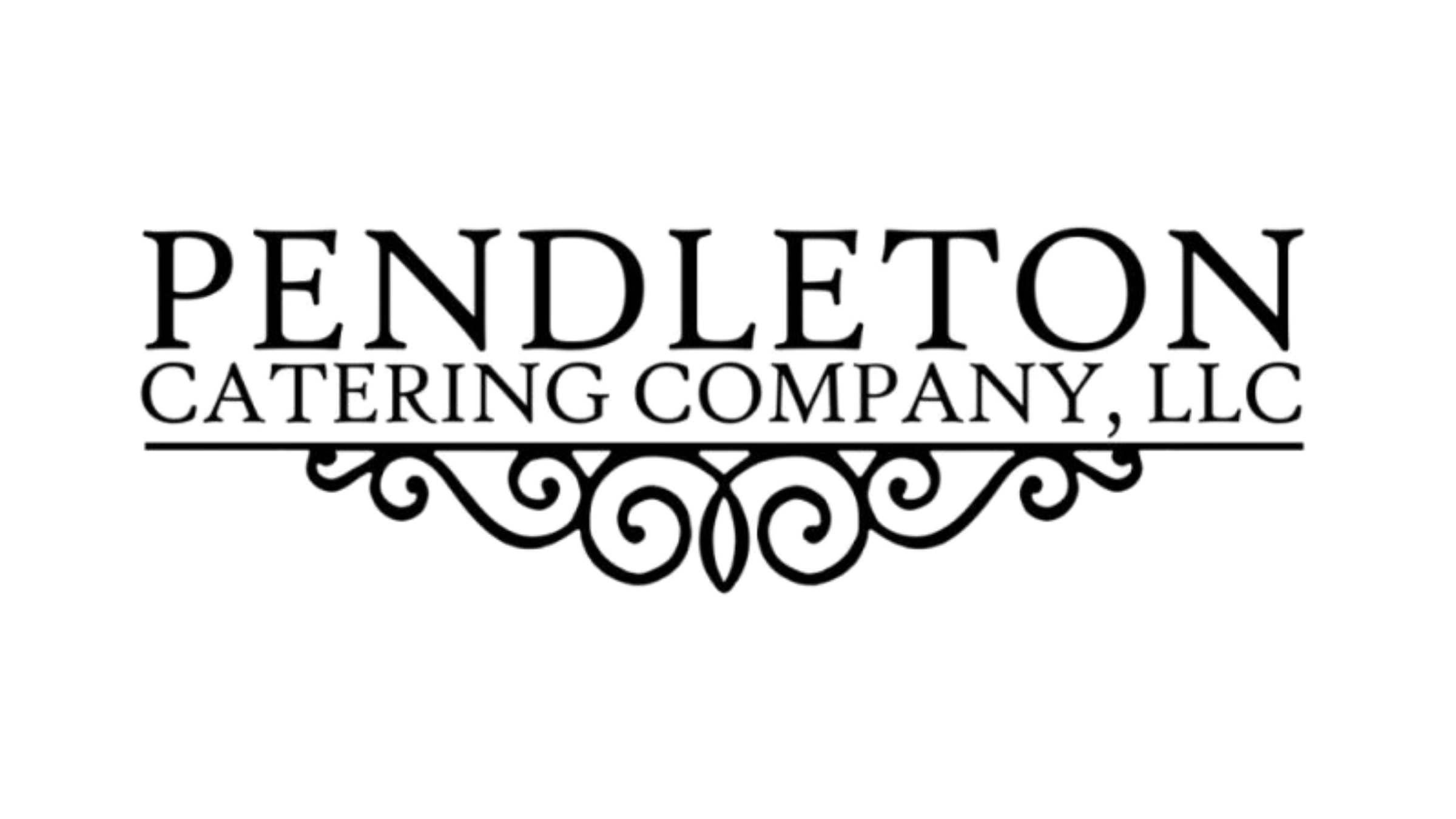 Logo for Pendleton Catering Company with decorative flourishes.