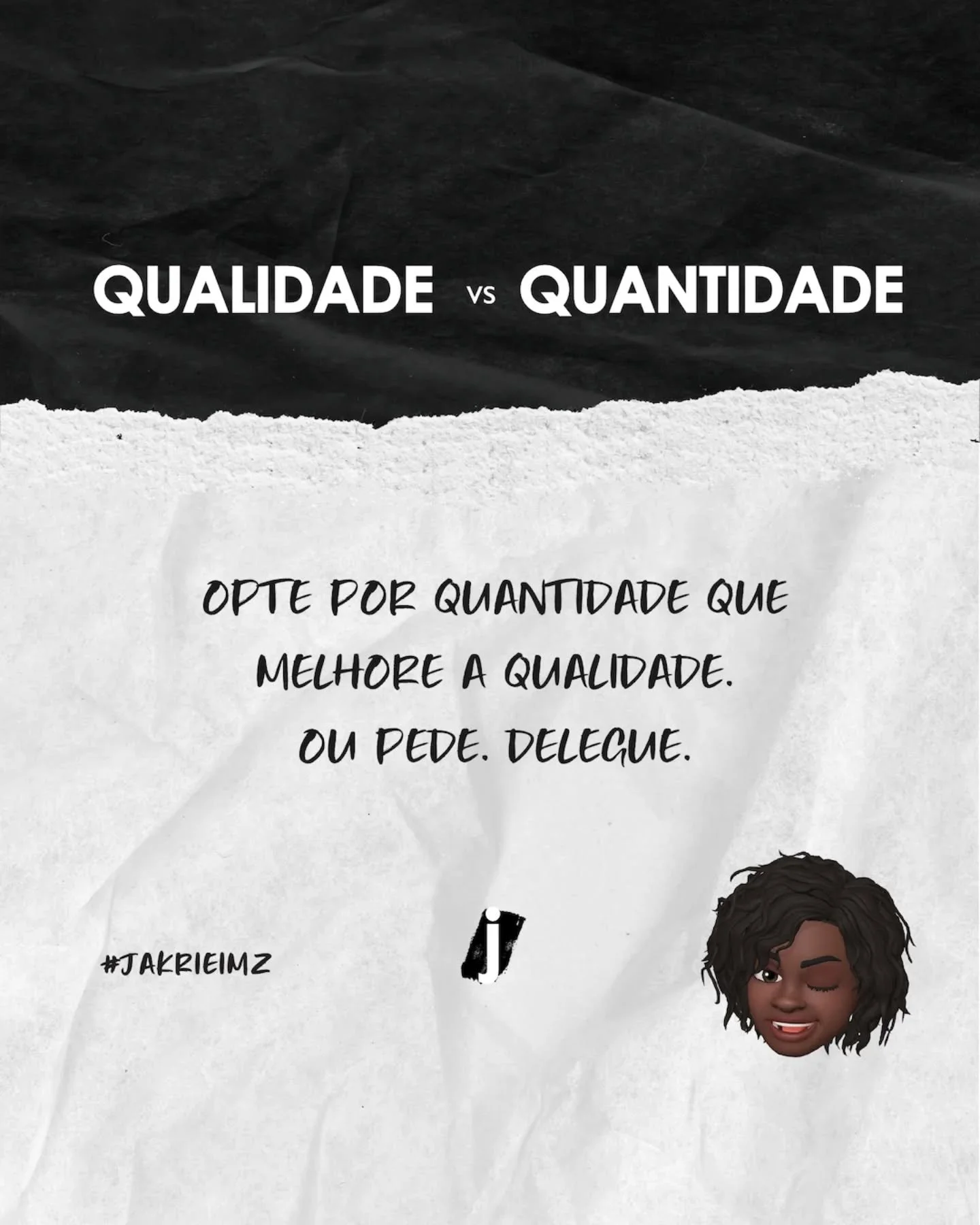 #JAKRIEIBLOG Quantity/Quality

PORT: Podemos optar por quantidade de trabalho que por vezes, se n&atilde;o termos o cuidado, foco e habilidade acabamos prejudicando a qualidade. Menos &eacute; mais.

ENG: We can choose the quantity of work that somet