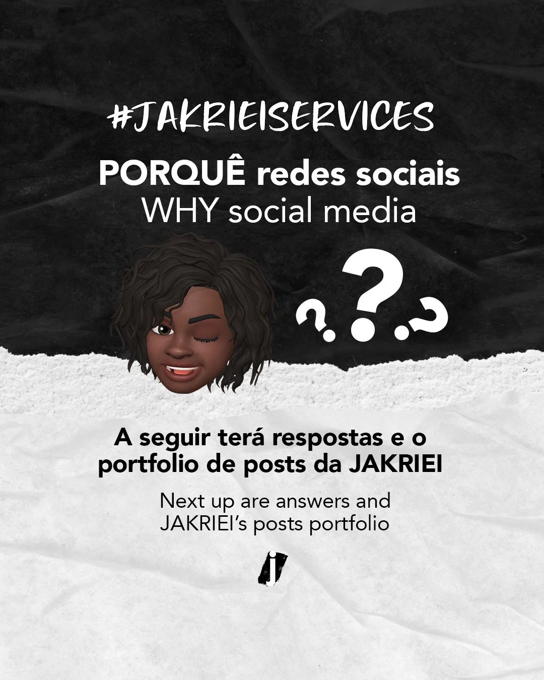#JAKRIEISERVICES Social Media / Redes Sociais

PT: A sua rede social est&aacute; sem rumo e brilho?
Se sim... Temos como dinamizar isso...
Criando planos de conte&uacute;dos criativos e estrat&eacute;gicos
Em posts, Stories, Artigos, V&iacute;deos, e