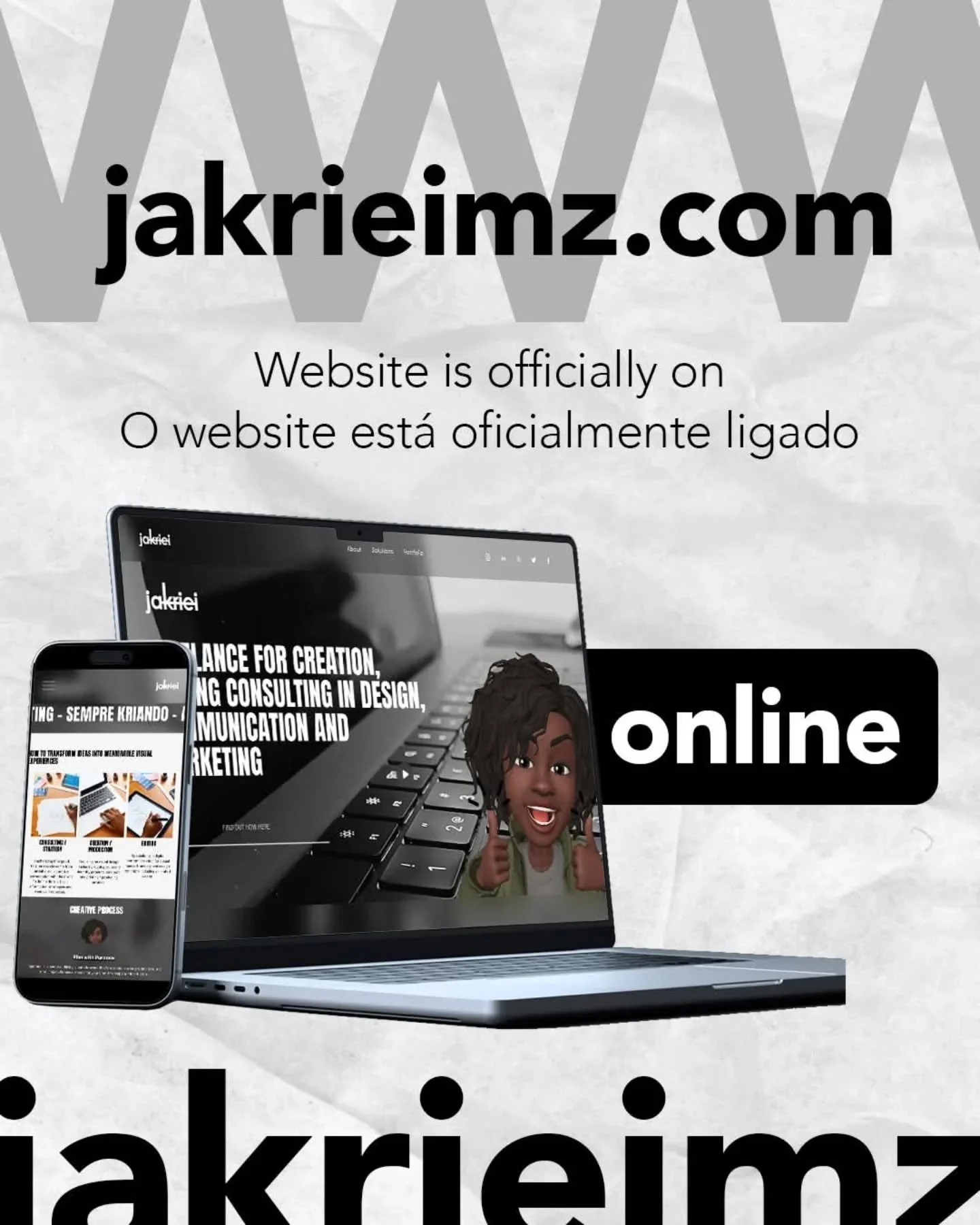 ENG: JAKRIEI official website is online 🎉
jakrieimz.com

With info, all solutions listed and all creative works done listed in one place in the web!

Go check it out! And it's in English and Portuguese!

PT: O website oficial da JAKRIEI est&aacute; 