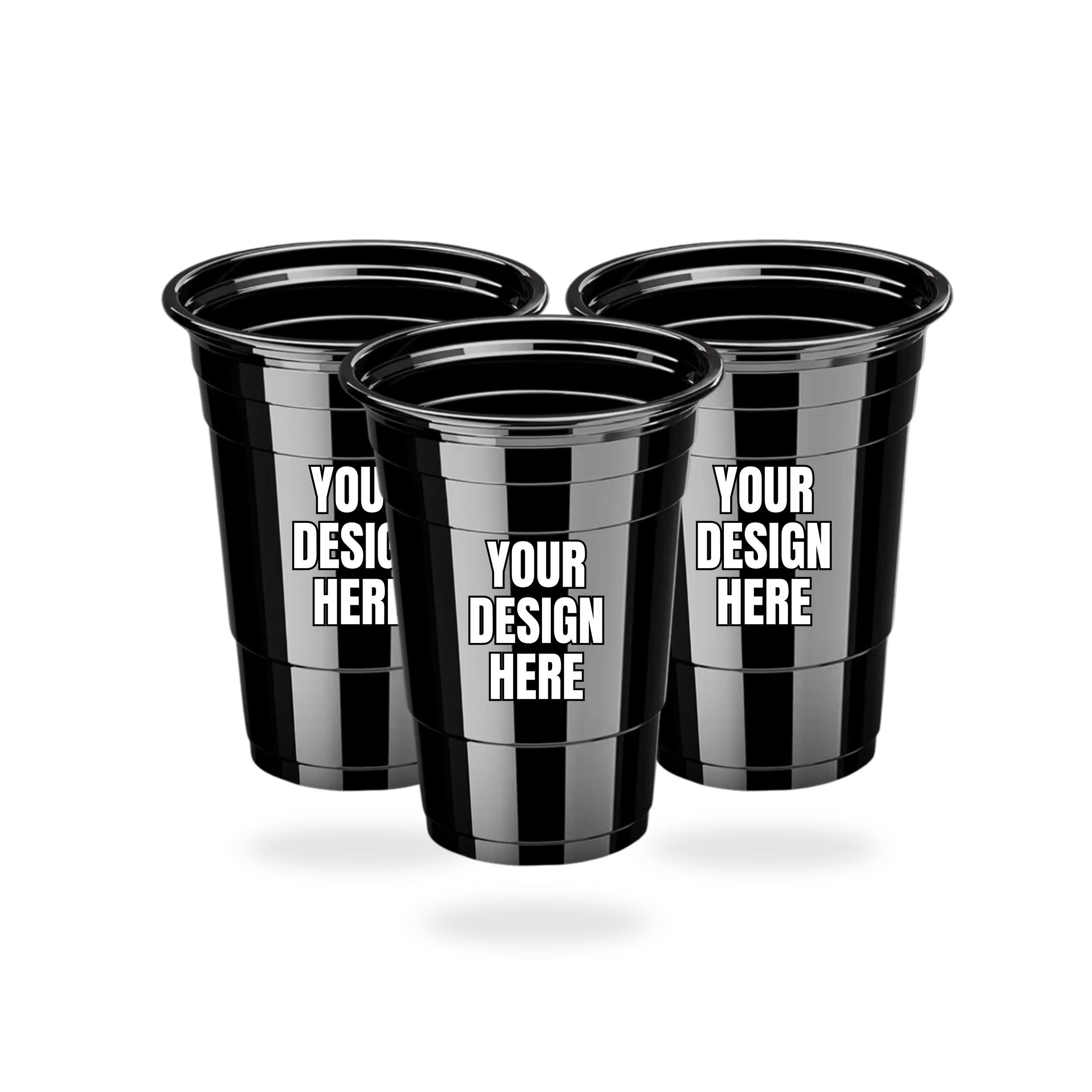 Custom 16oz Black Plastic Cups