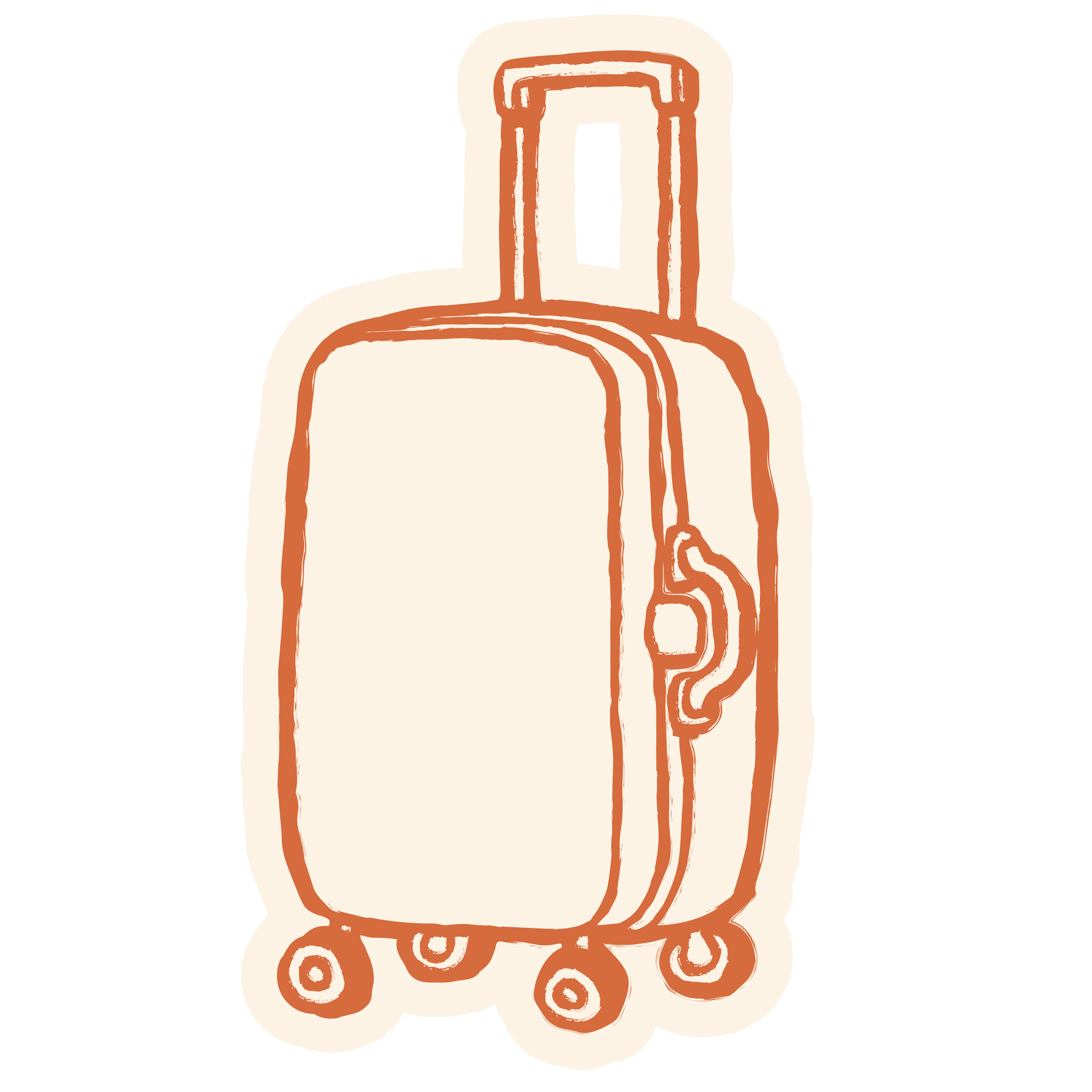 A minimalist illustration of a soda fountain machine with a tap and a drink container, drawn with brown lines on a cream background.