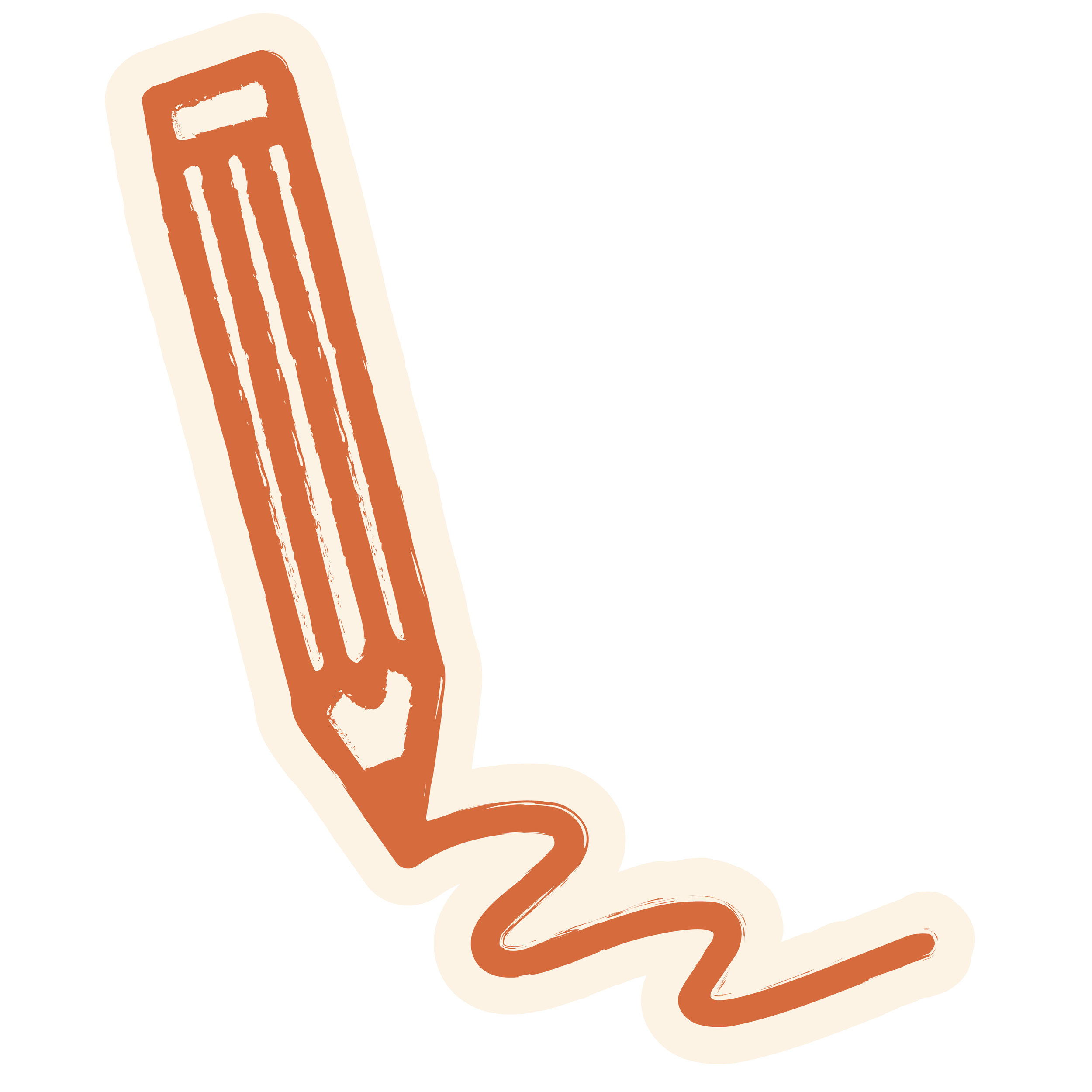A stylized illustration of a spatula with a wooden handle and a flat, square metal blade.