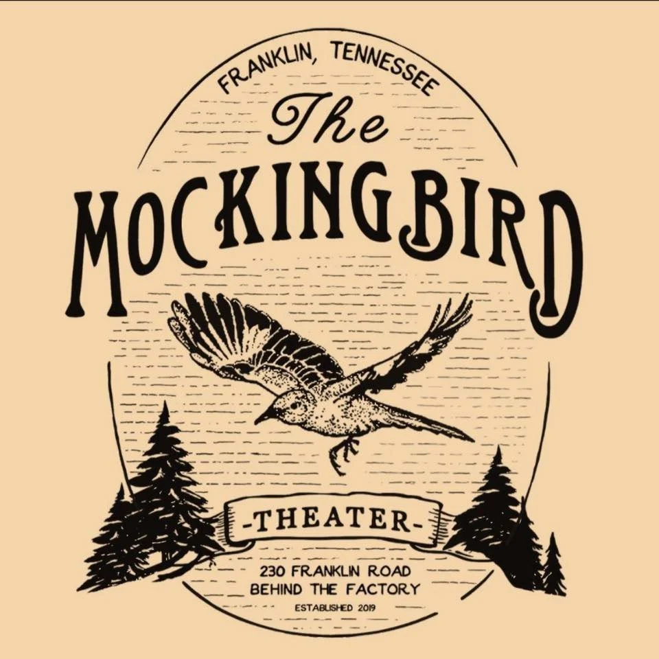 A vintage-style poster for the Franklin Theater in Franklin, Tennessee. It features a flying bird and pine trees, with text indicating the address and establishment year.