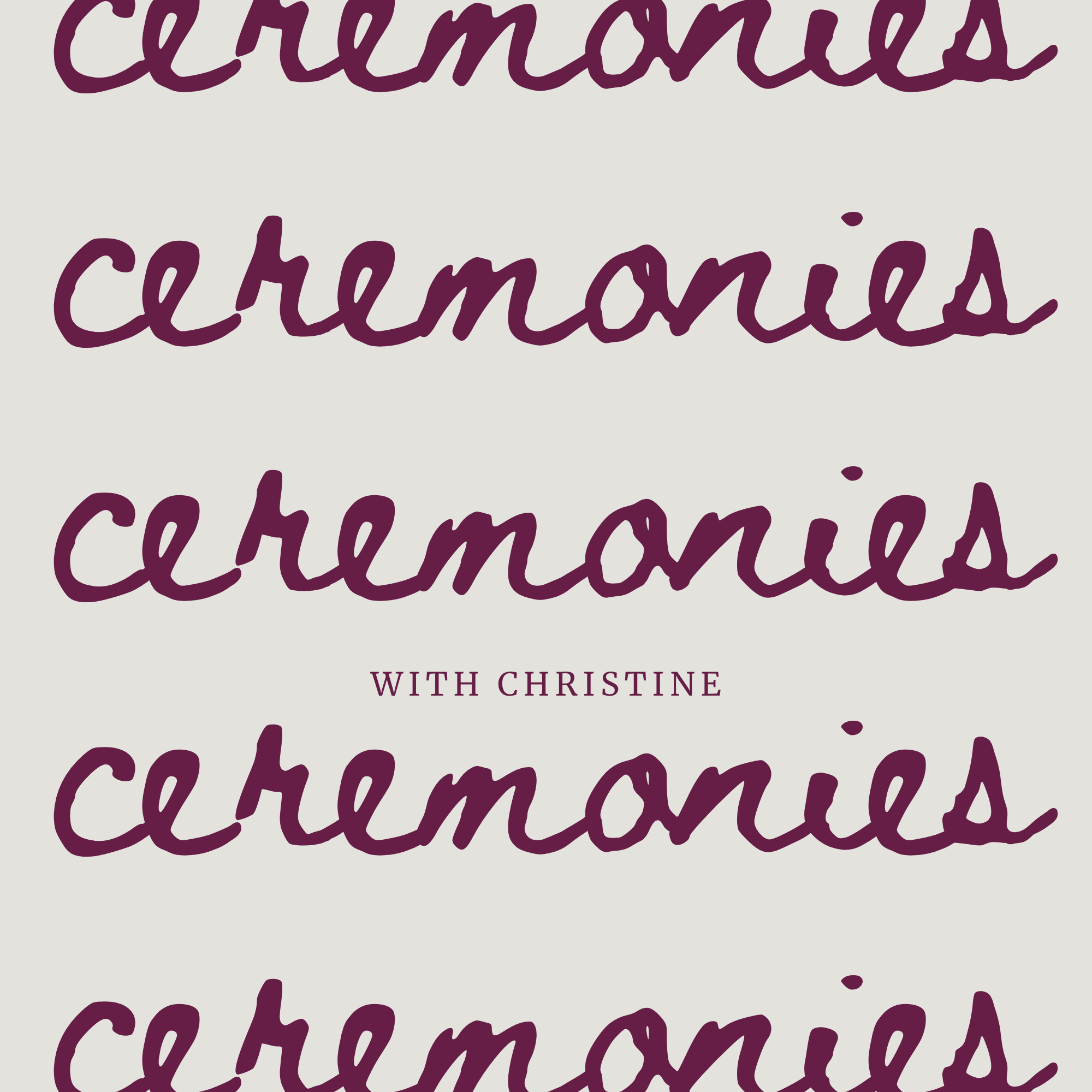 ceremonies word repeated as a logo