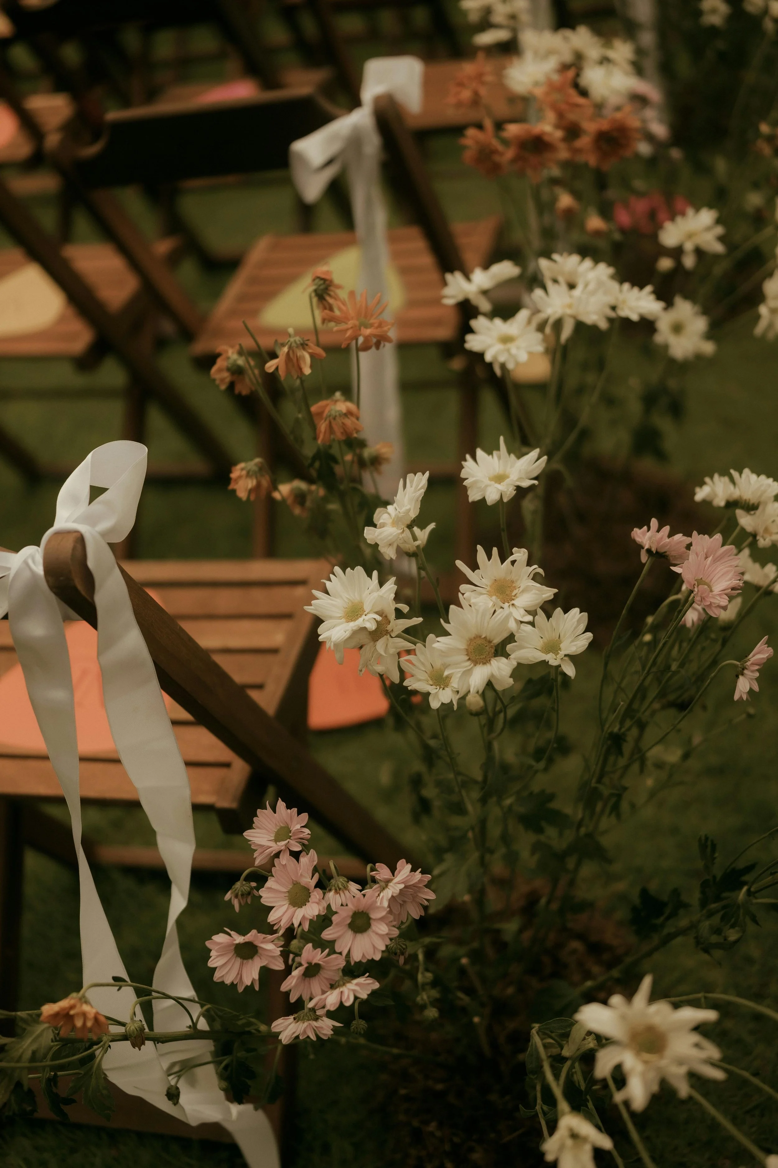 Wedding flowers at a ceremony