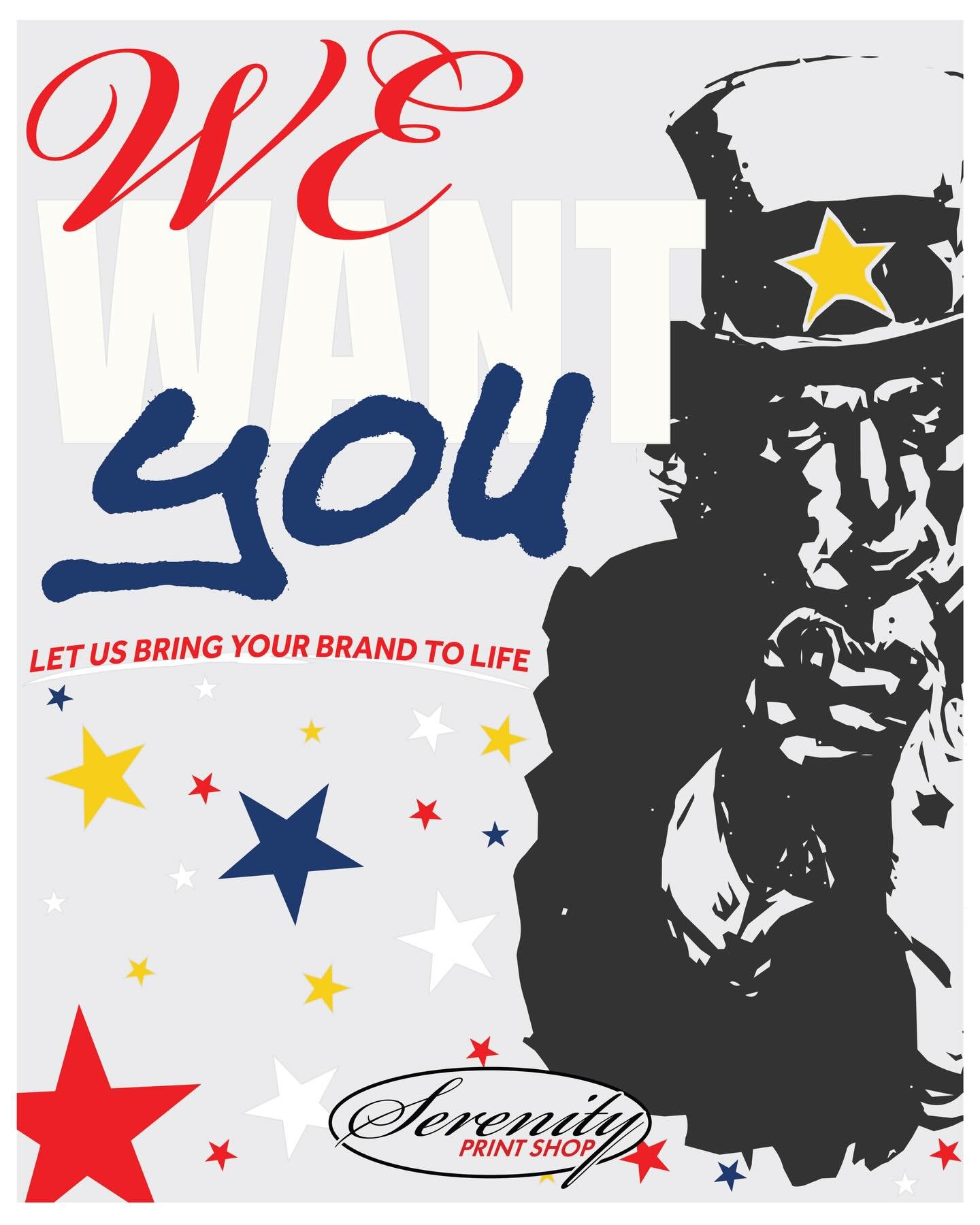 We want you&hellip; but not for war.. for your brand.

Got ideas sitting in your notes? Half-finished concepts? A vision you can&rsquo;t quite bring to life? That&rsquo;s where we come in.

Serenity turns &ldquo;this could be something&rdquo; into so