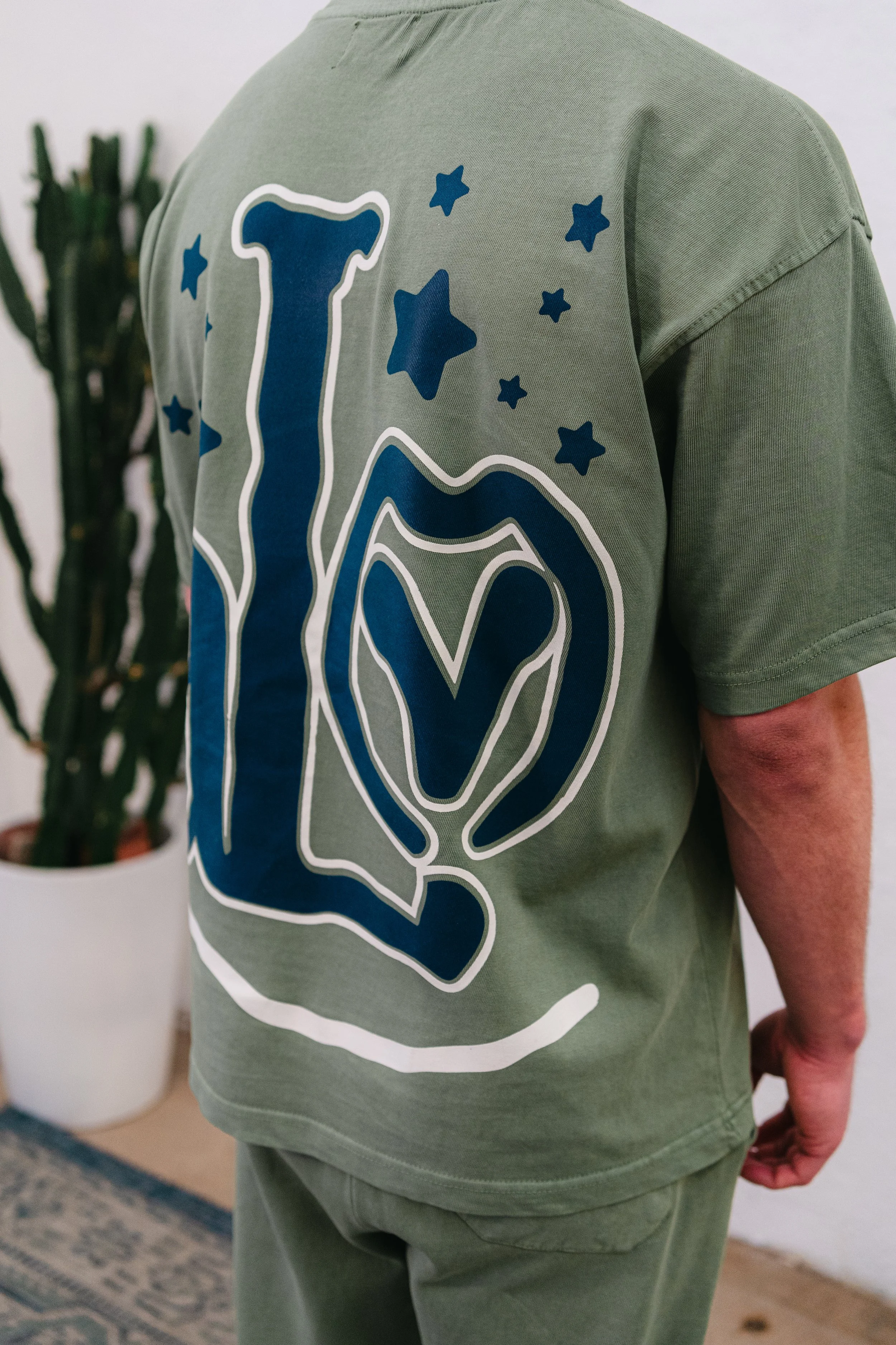 Back screen printed lane seven heavy tee printed by Serenity by At Peace Studio for the brand A Lost Owl based out of Tulsa, Oklahoma. This specific shot was about of their marketing posts.