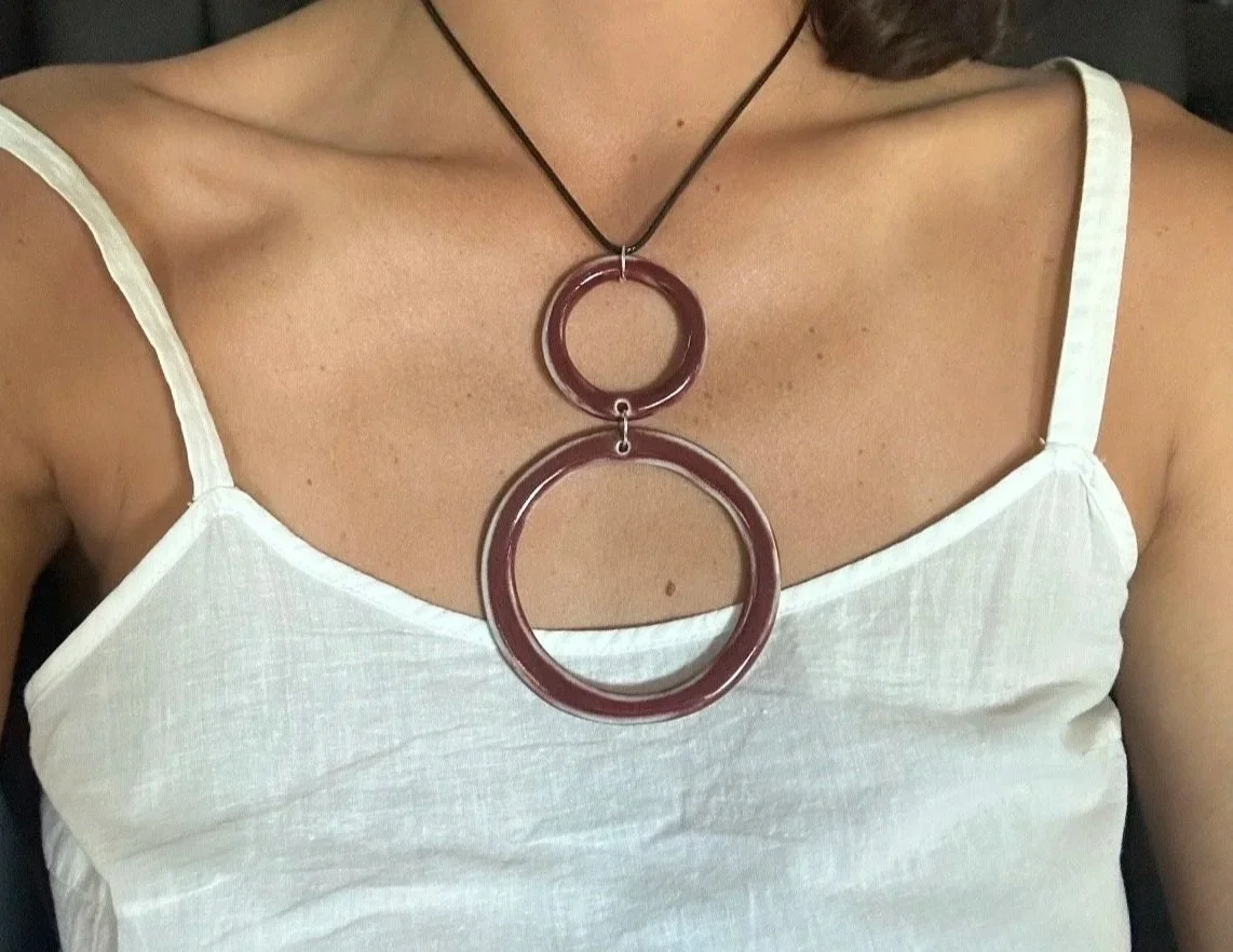 red loop necklace