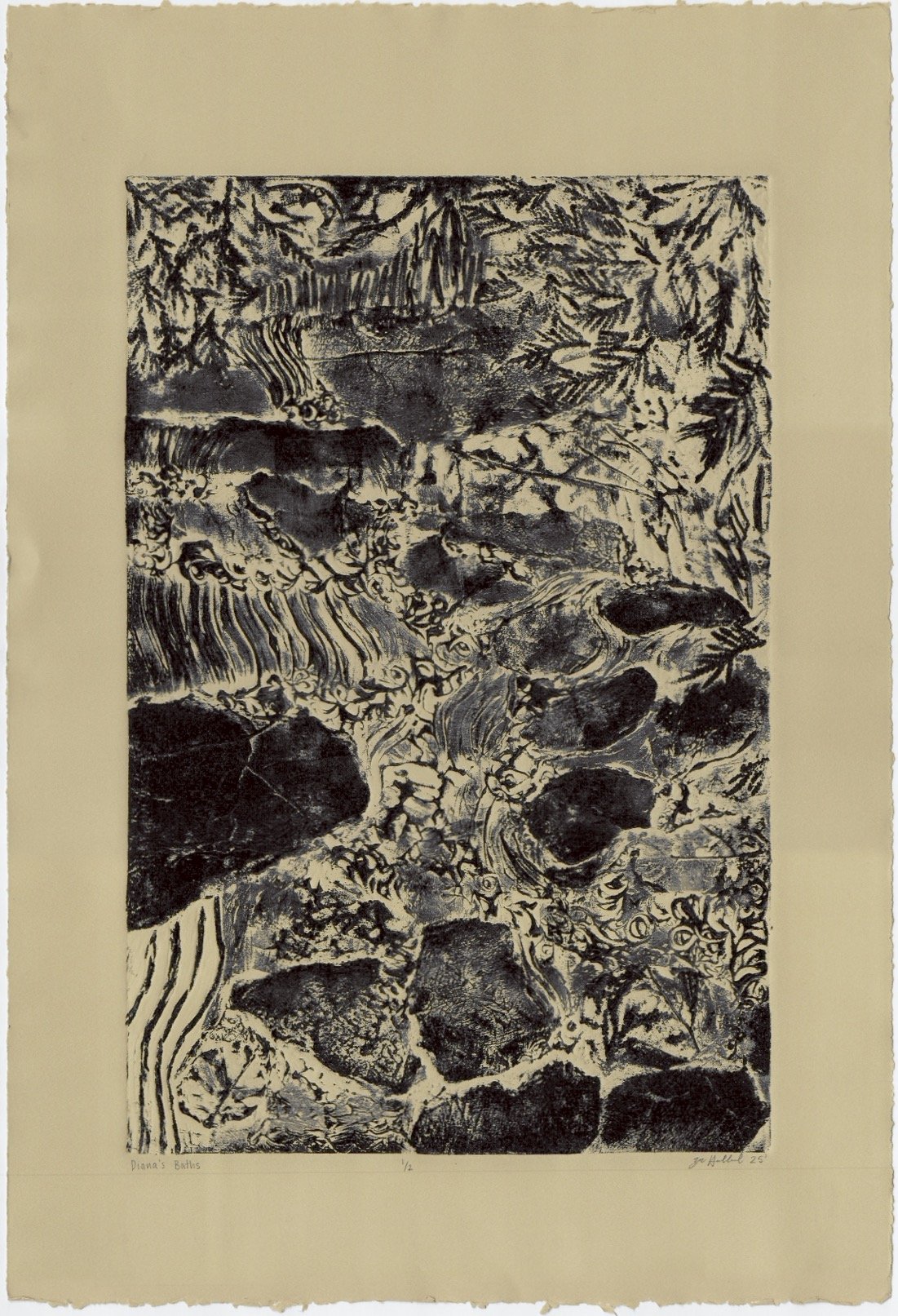 Dianas Baths VE1 | Spring 2025 | Relief Collagraph Print