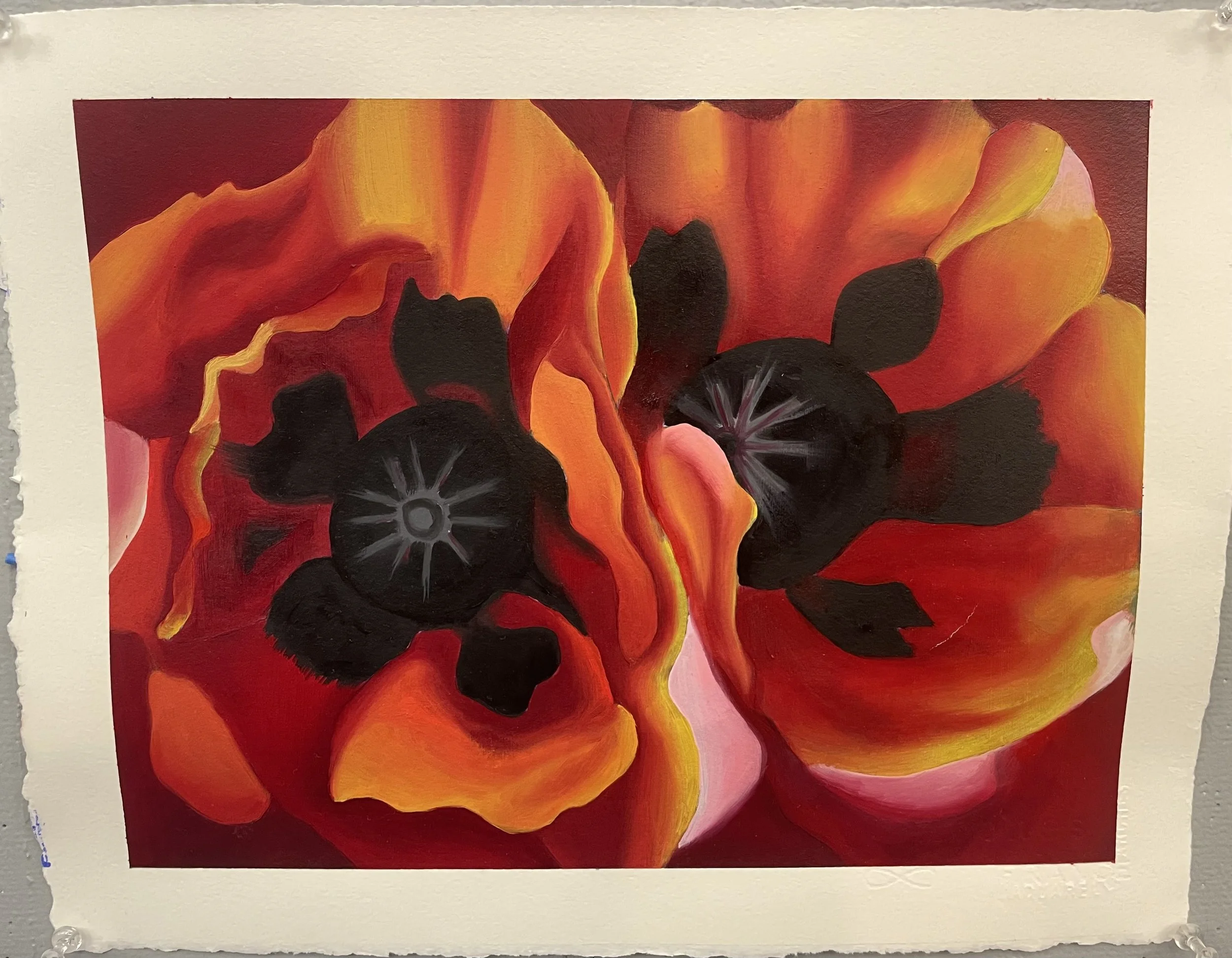 Recreation: Poppies- Georgia O'Keeffe | Spring 2024 | Oil on Paper