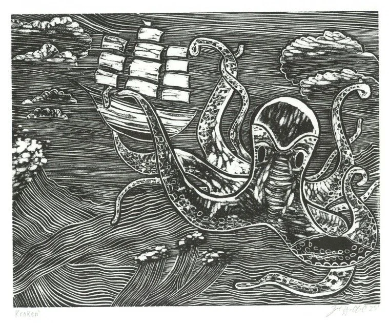 Kraken' VE1 | Spring 2025 | Wood Block Print