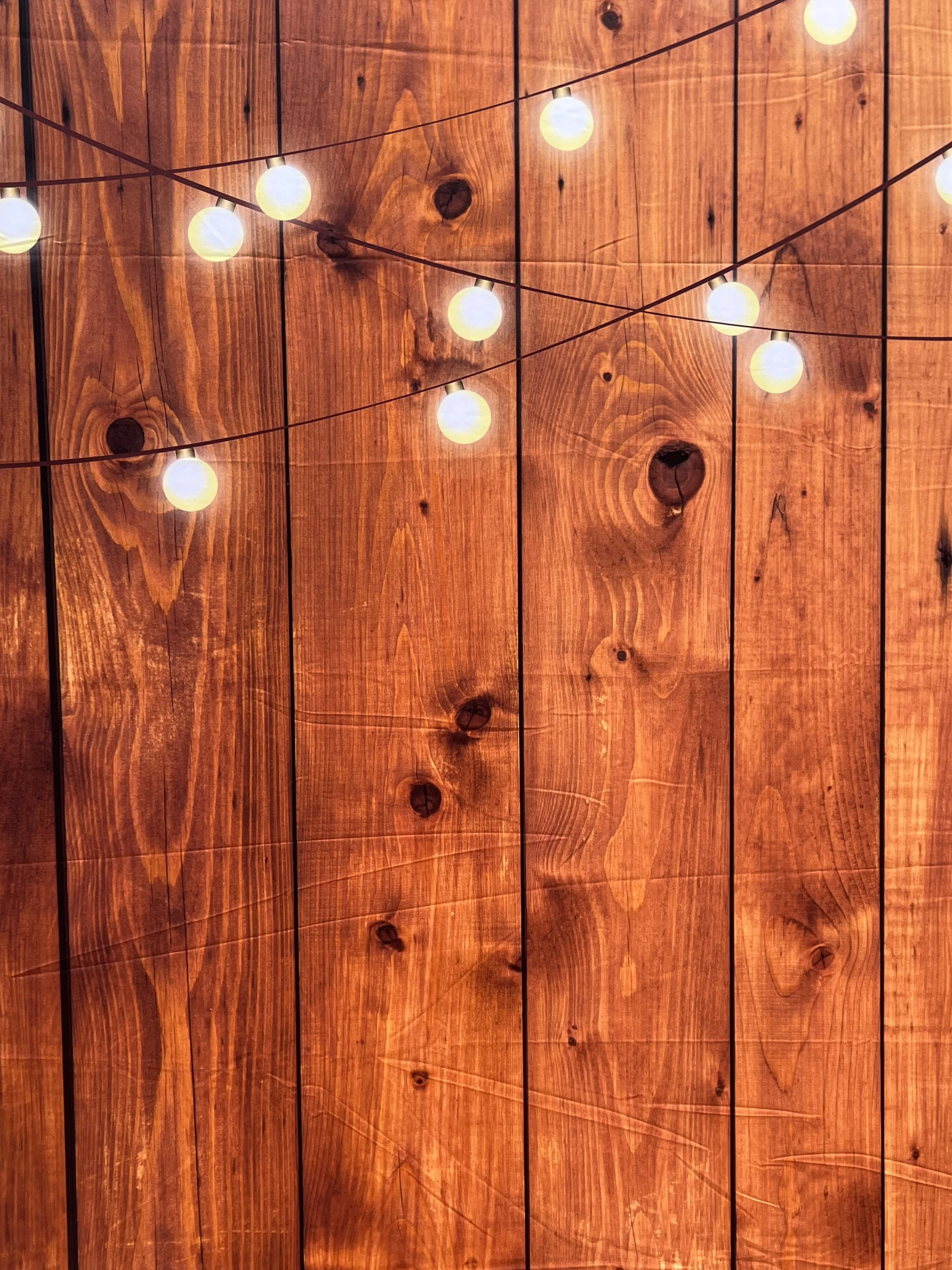 Warm glowing lights photobooth backdrop