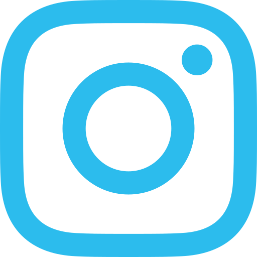 Instagram logo in black and blue colors.