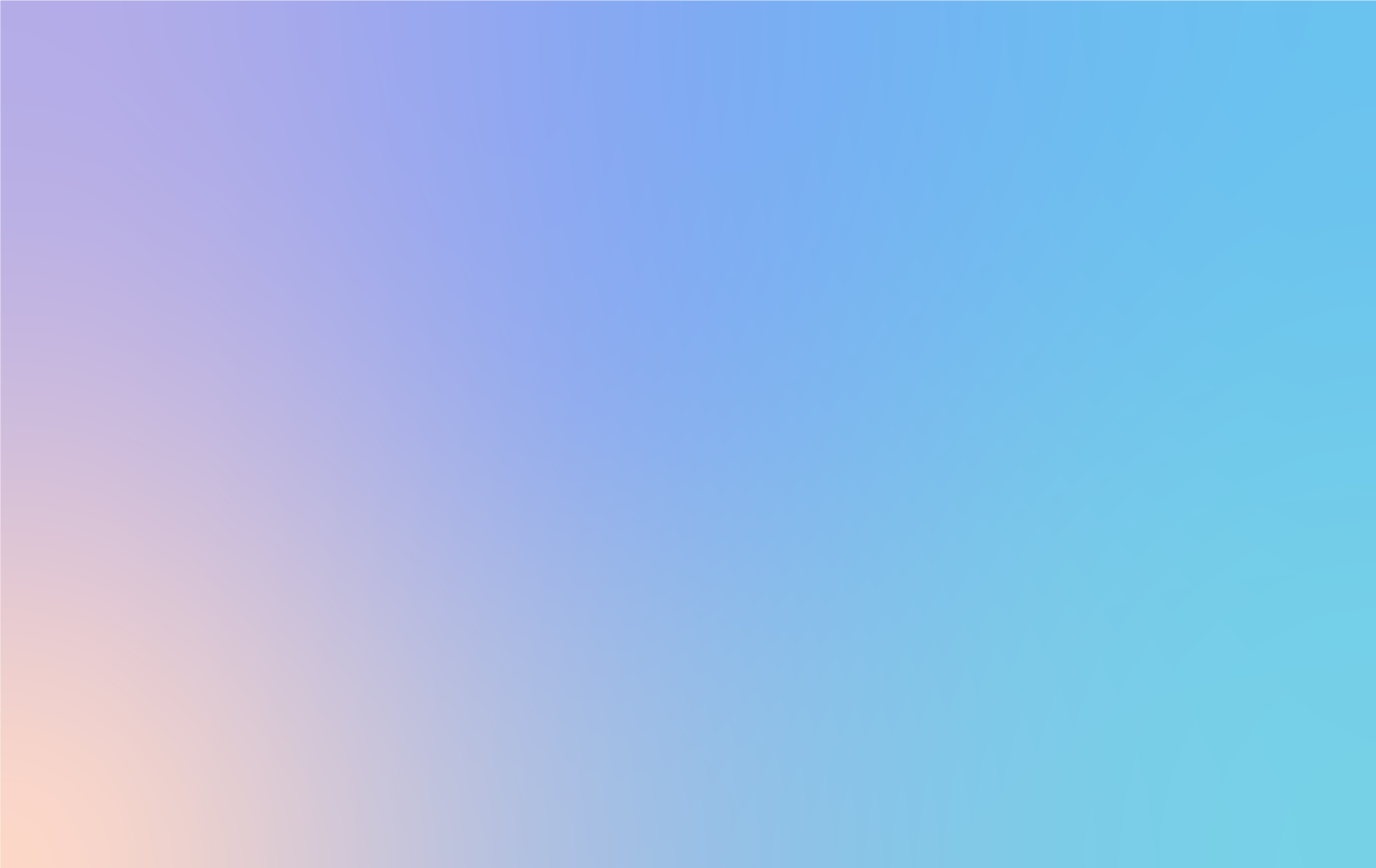 The image features a blurred gradient background transitioning from soft pastel peach and purple on the left to light blue on the right.