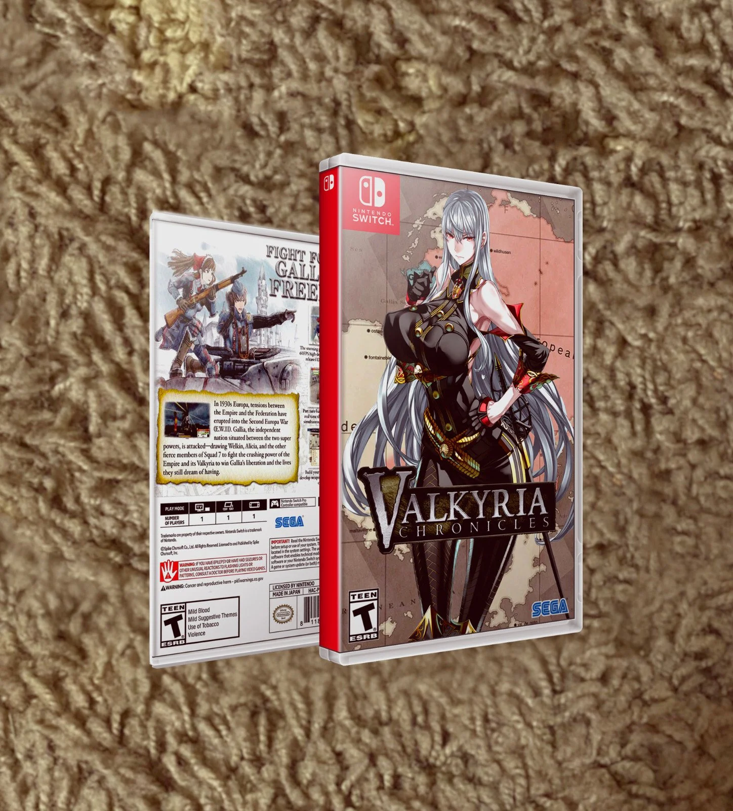 Valkyria Chronicles Remastered DOUBLE SIDED COVER ART