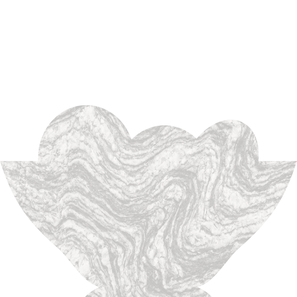 Brand asset: a solid fruit bowl-shaped vector icon, with a white tinted, reduced opacity, gneiss rock pattern within the shape