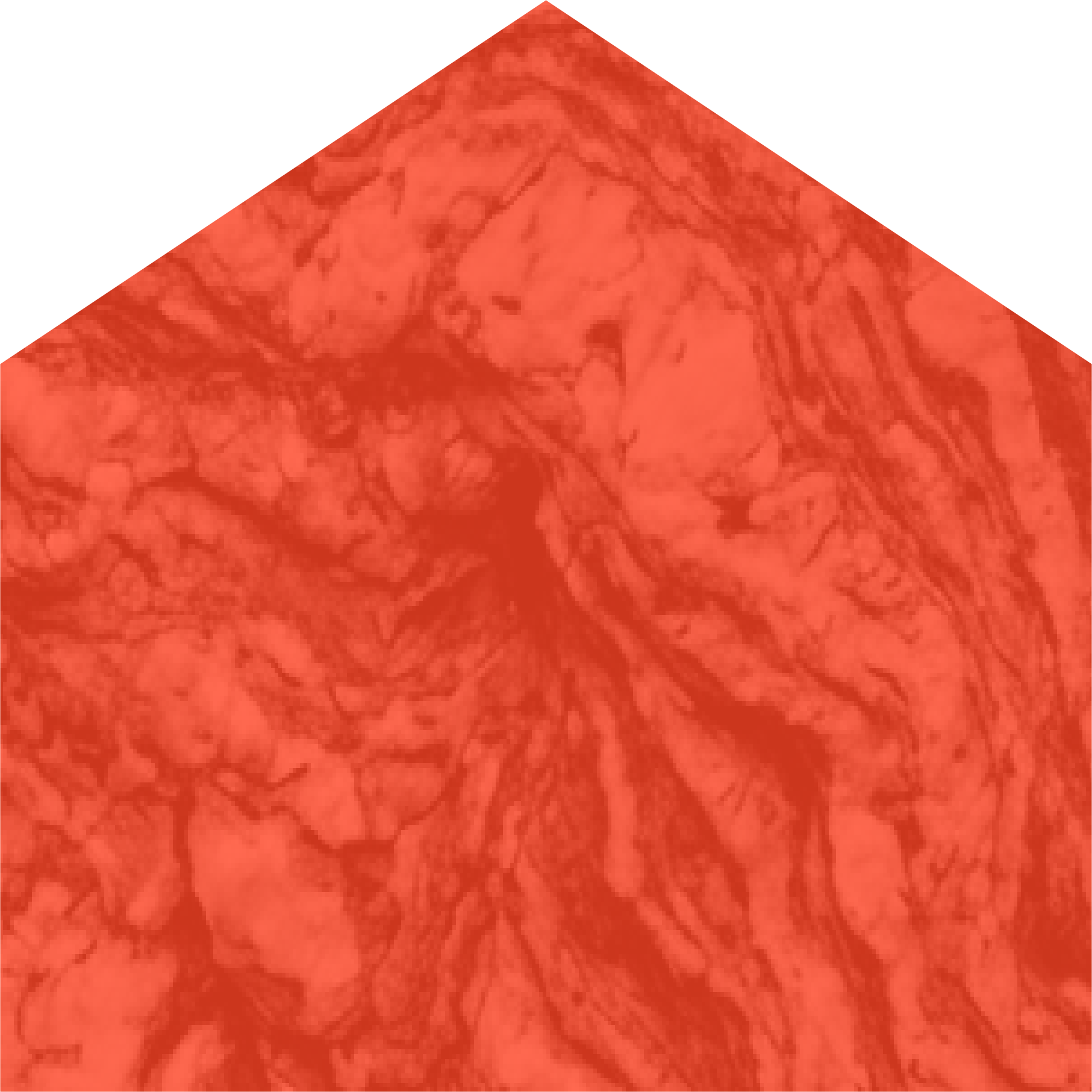 Solid home emblem with gneiss rock texture overlay in red