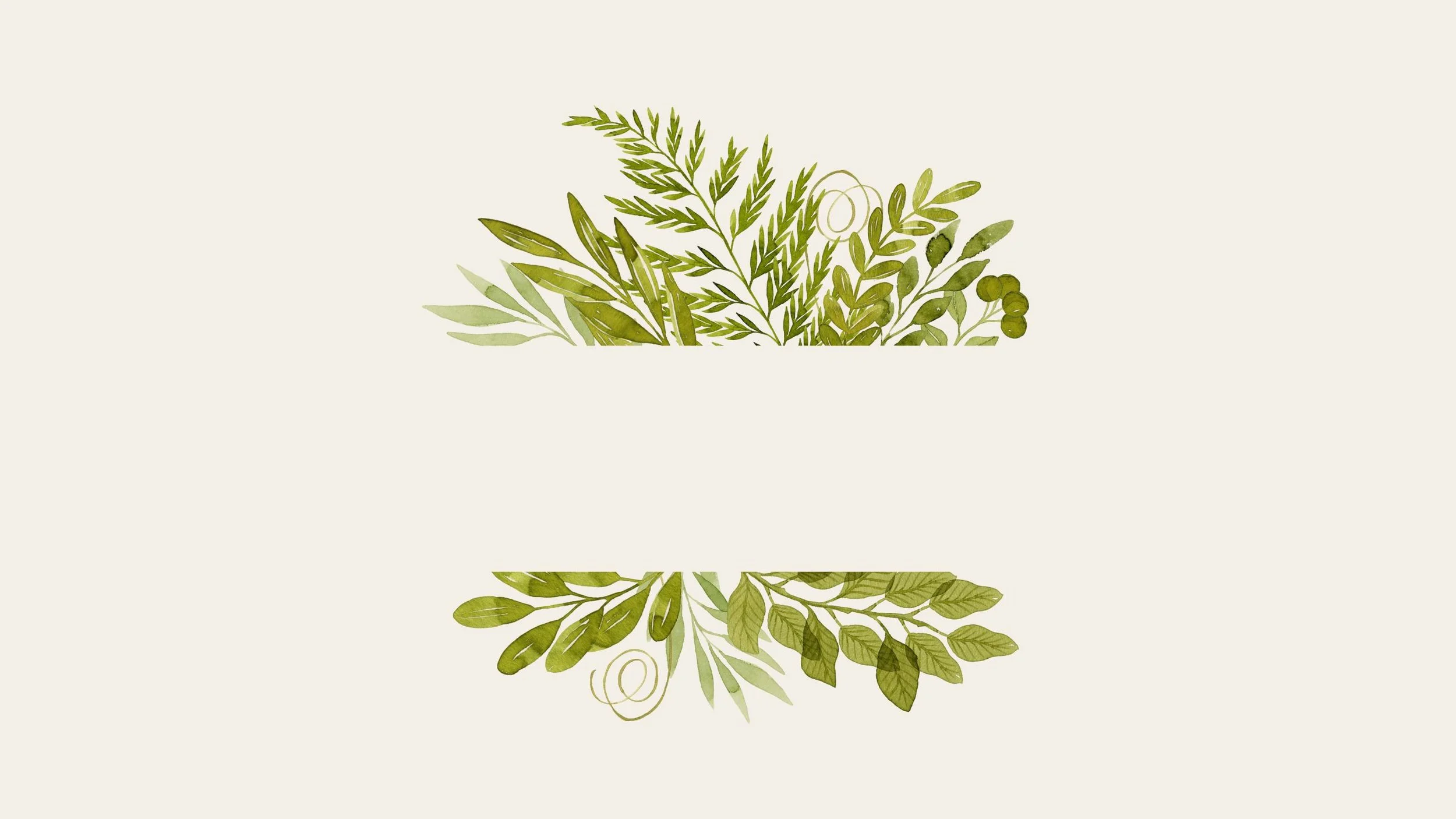 Illustration de branches de plantes vertes avec différentes feuilles sur un fond blanc
