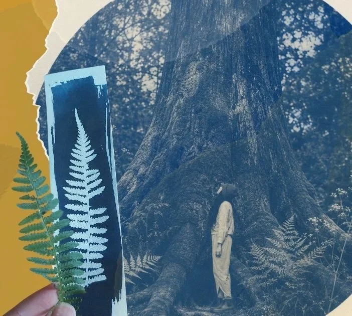 Atelier d'art-thérapie, Cyanotype en offrande 