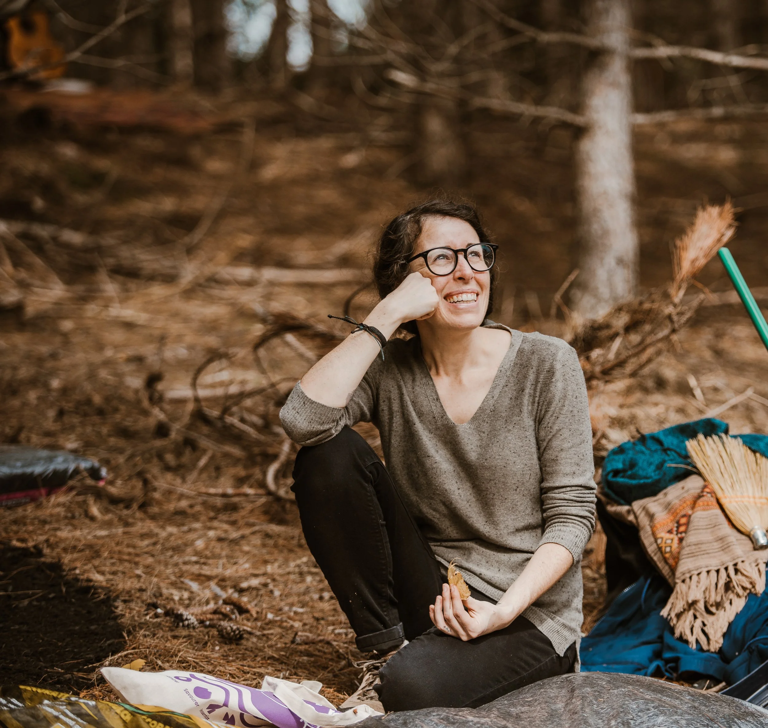 Cyndie Bussière, lors de l'évènement Champ Libre, land art, à Victoriaville