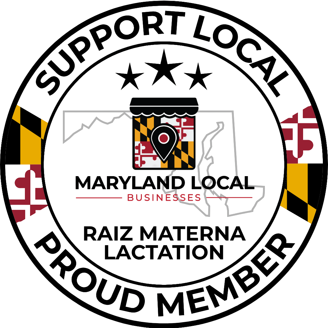 Circular badge with the words 'Support Local', 'Proud Member', and 'Maryland Local Businesses', featuring an outline of Maryland, a location pin, and the Maryland flag.