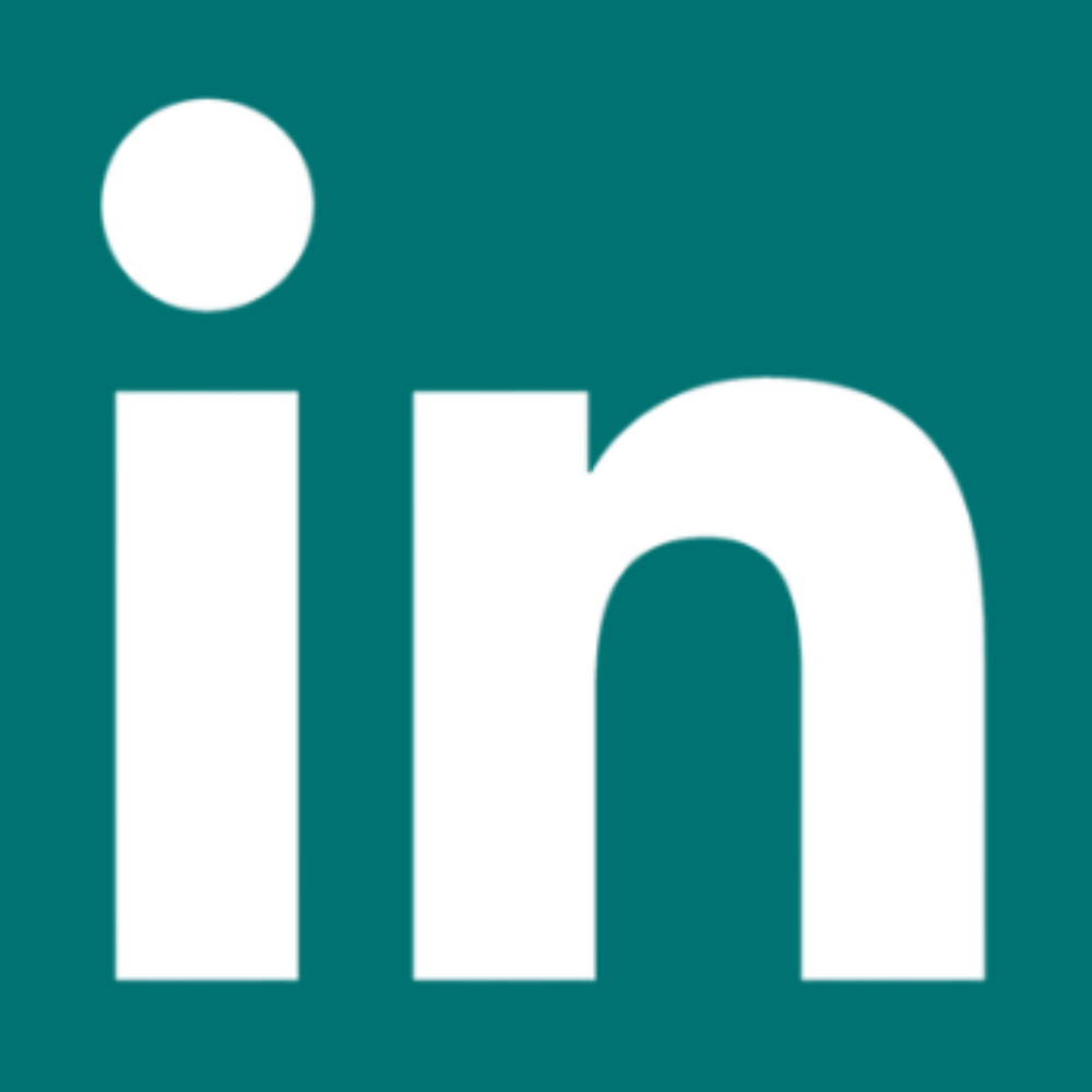 The LinkedIn logo with white letters 'in' on a teal background.