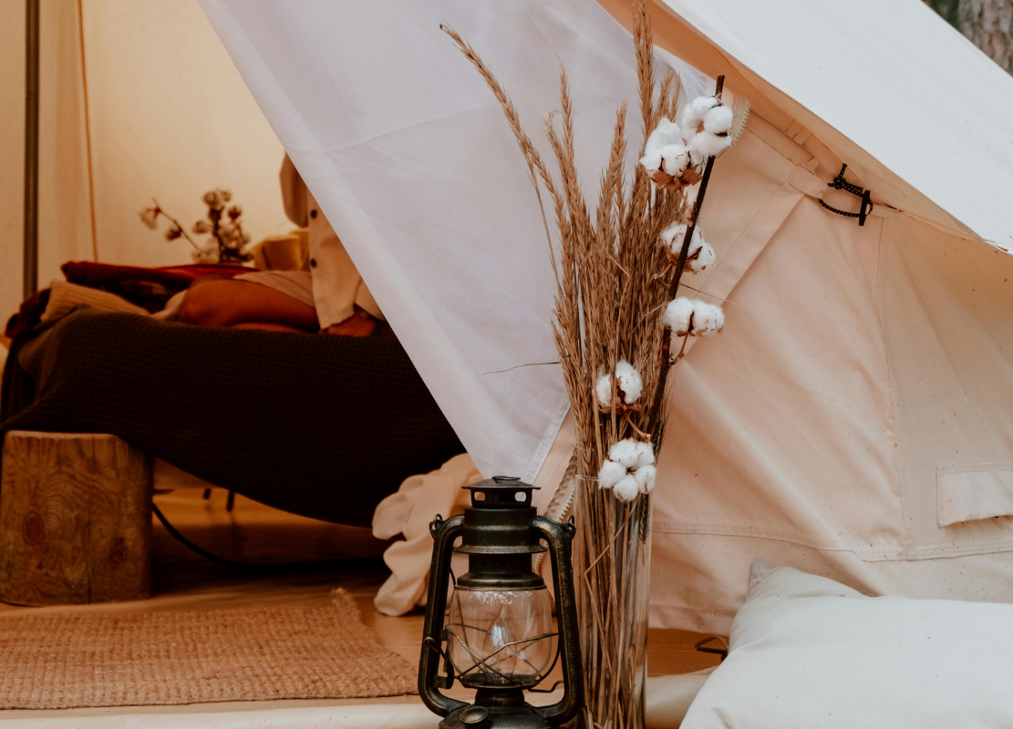 a luxury camping tent