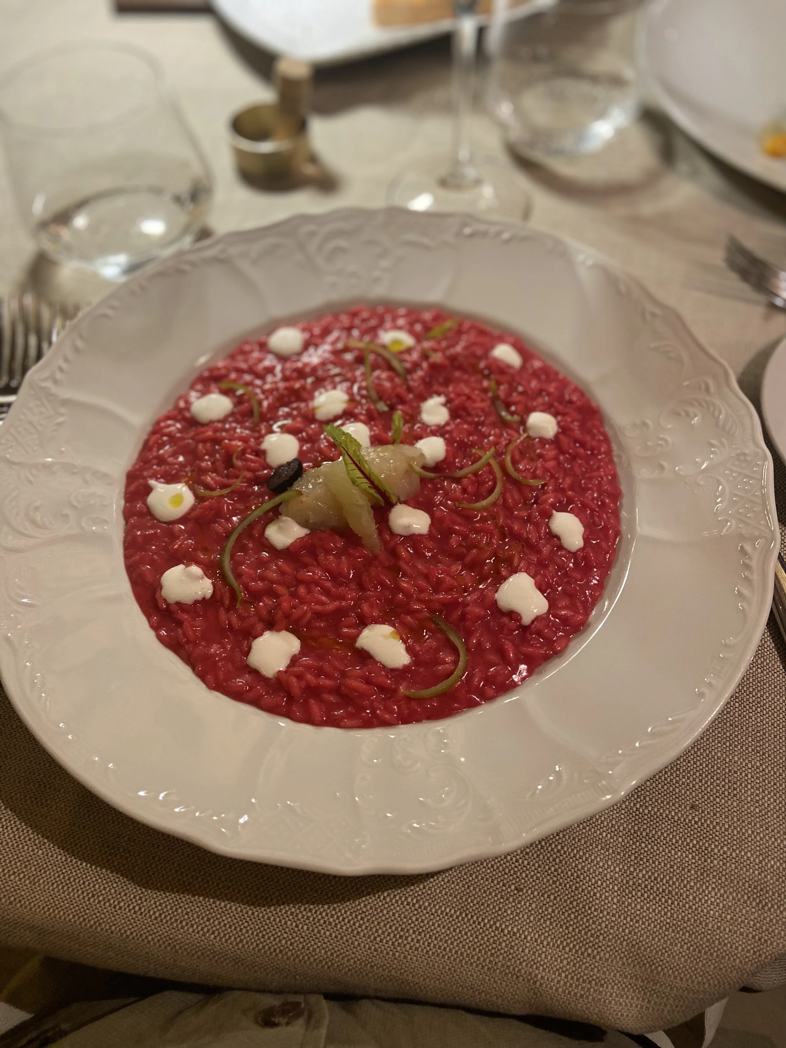 A beautiful dish of risotto at a restaurant in Siena, Italy