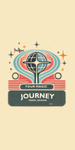 A vintage-style illustration of a tiger's face with a tall hat, surrounded by celestial symbols, with the word 'Journey' at the bottom.