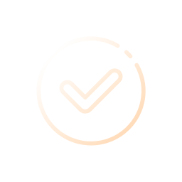 A white circular object with a check mark in the center on a black background.