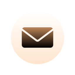 Envelope icon on a circular background.