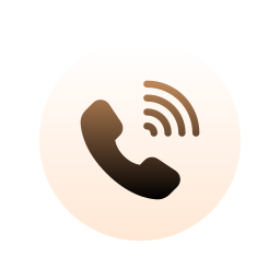 Icon of a phone receiver with sound waves indicating a call or communication