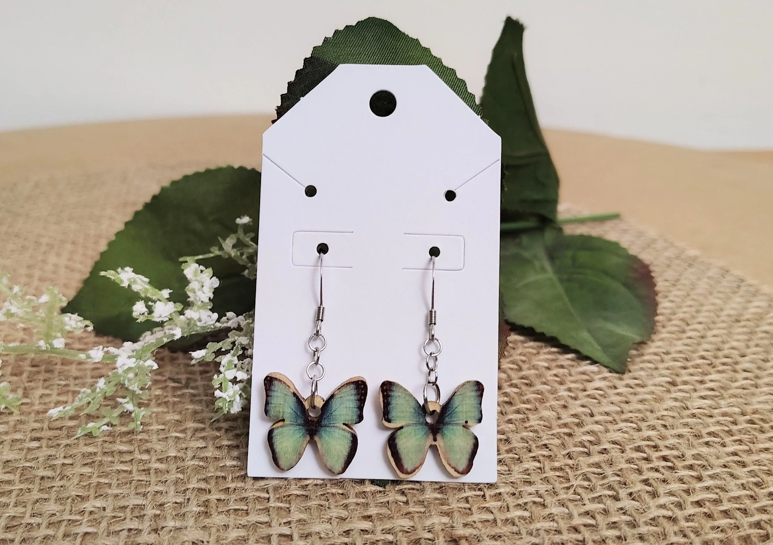 Green Butterfly Earrings