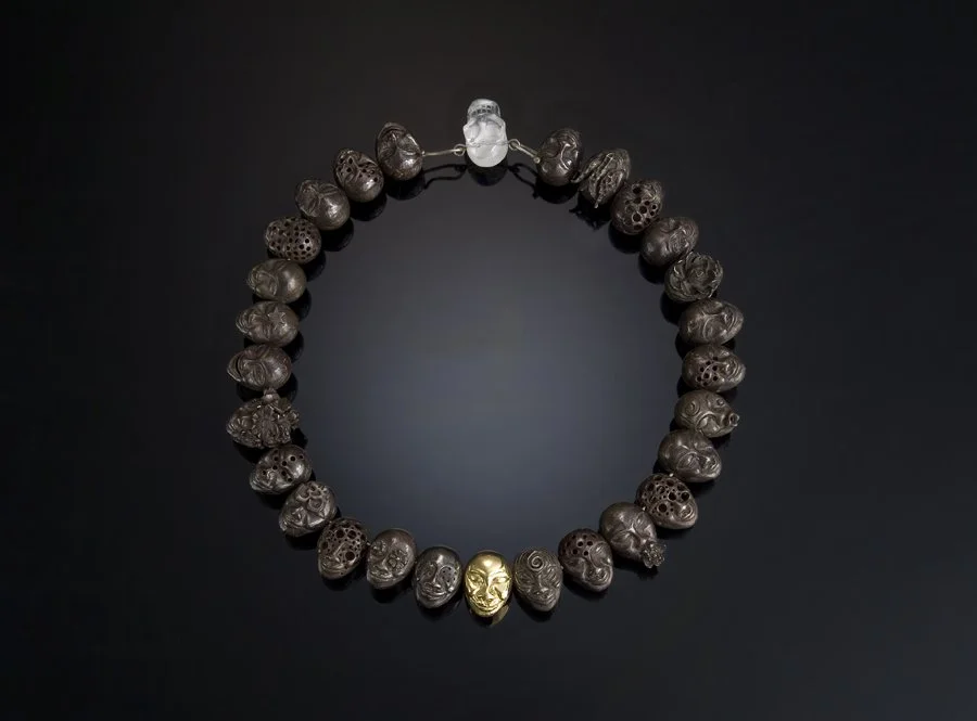 The spirit necklace. Sterling silver , 18kt and carved crystal.jpg