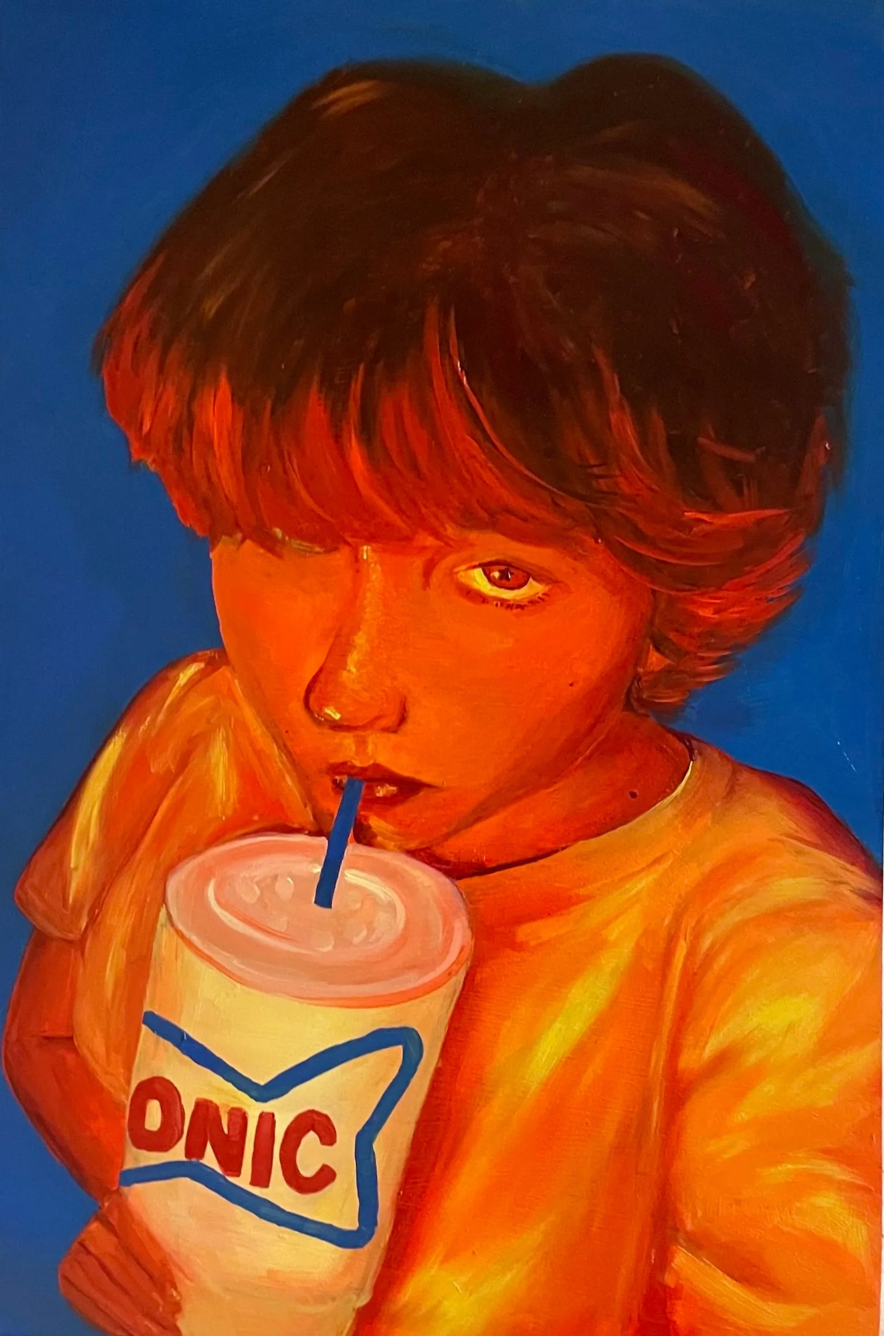 Sonic Self Portrait, 2024. Oil on gesso paper, (16in x 20in)