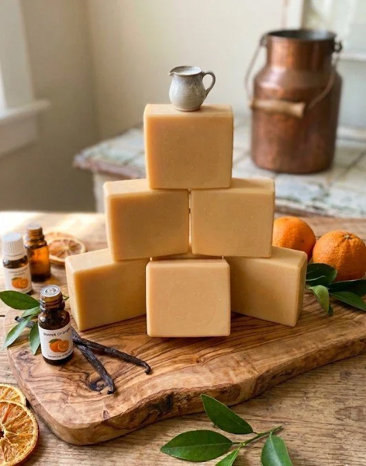 Orange & Vanilla Natural Color Raw Milk Soap