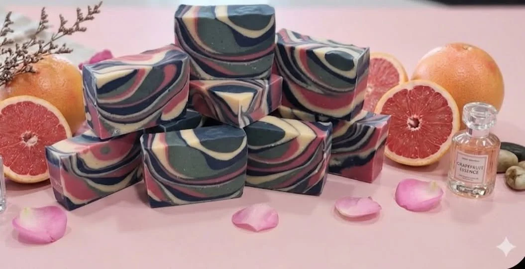 Groovy Swirls Goat Milk Soap Wide Bar