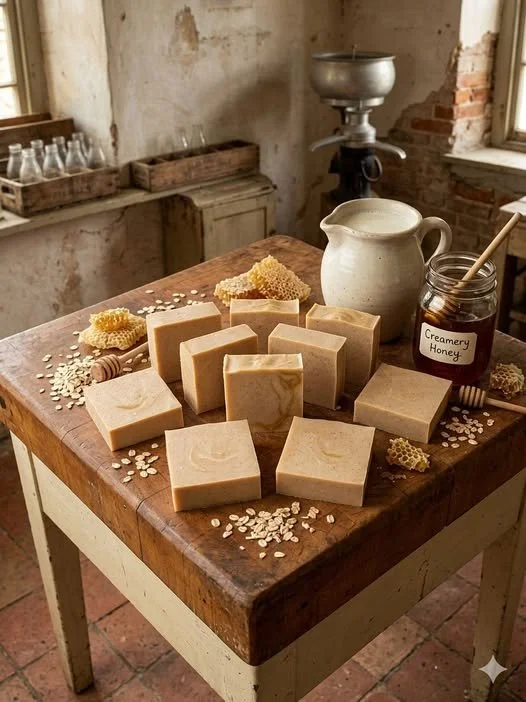 Yogurt Oatmeal Raw Milk Soap - Square Bar