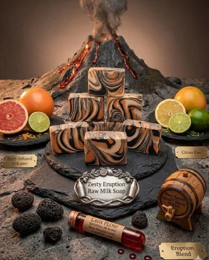 Zesty Eruption Raw Milk and Beer Soap