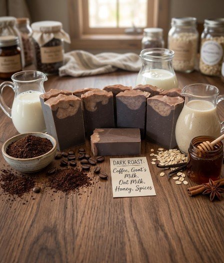 Dark Roast Coffee & Oatmeal Milk and Honey Goat Milk Soap