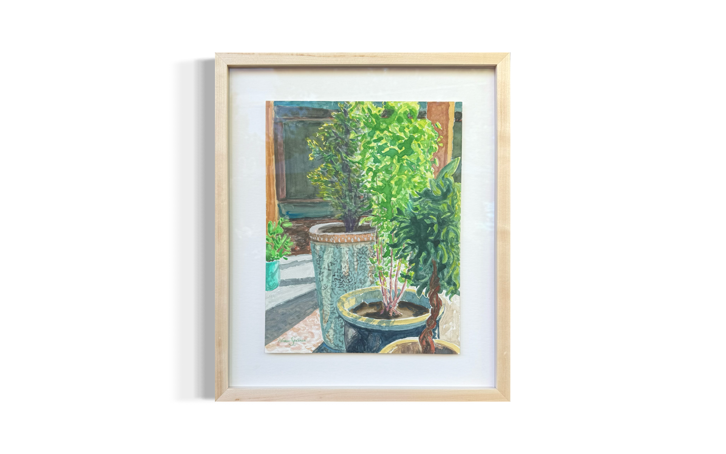 Sunrise in the Shed, Winter, 11 x 14, 16.5 x 19.5 framed, museum glass, Watercolor on 140 lb. Arches, $900
