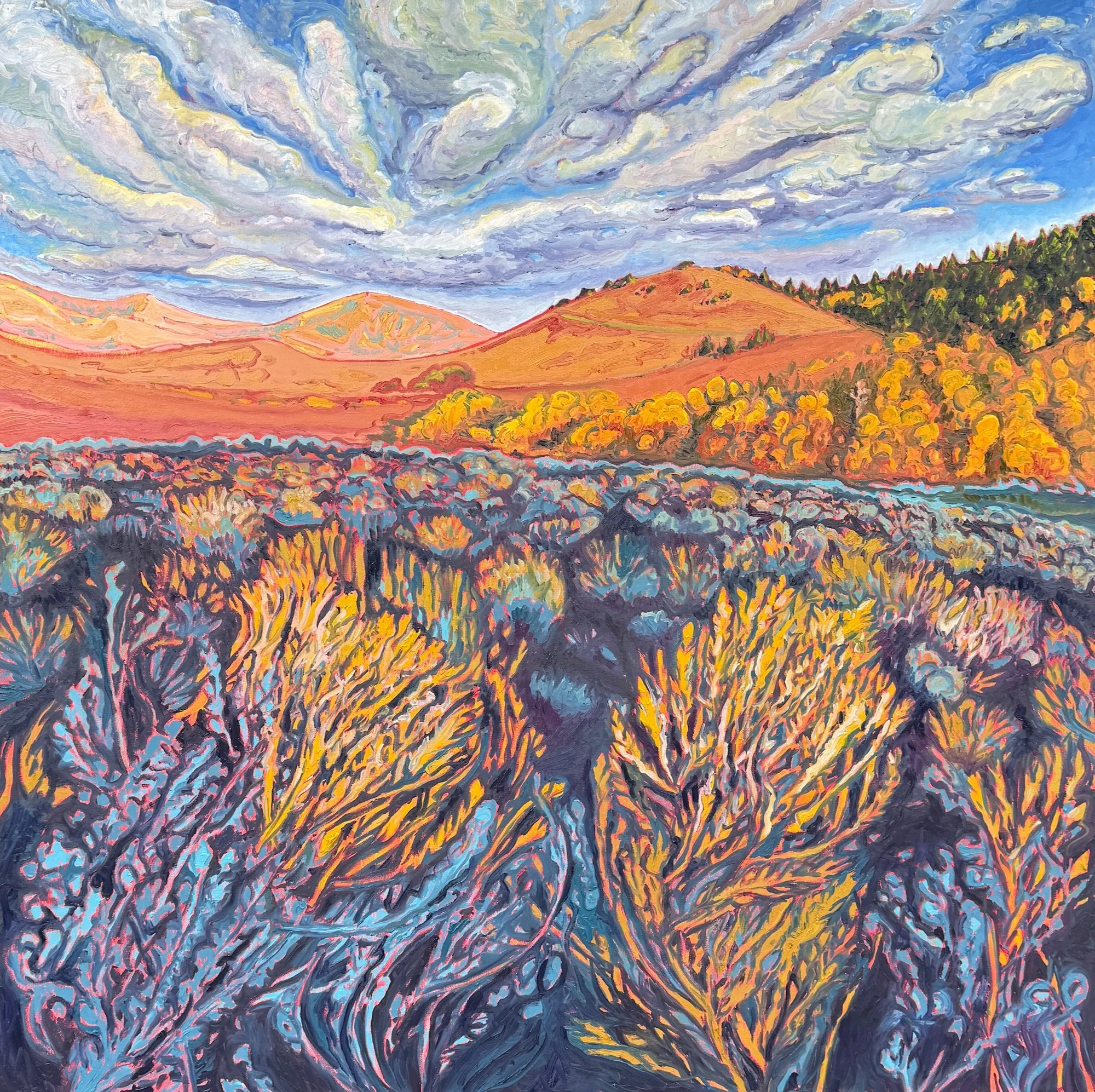 "Brush Creek Dos" 48 x 48, Oil on Canvas, Private Collection
