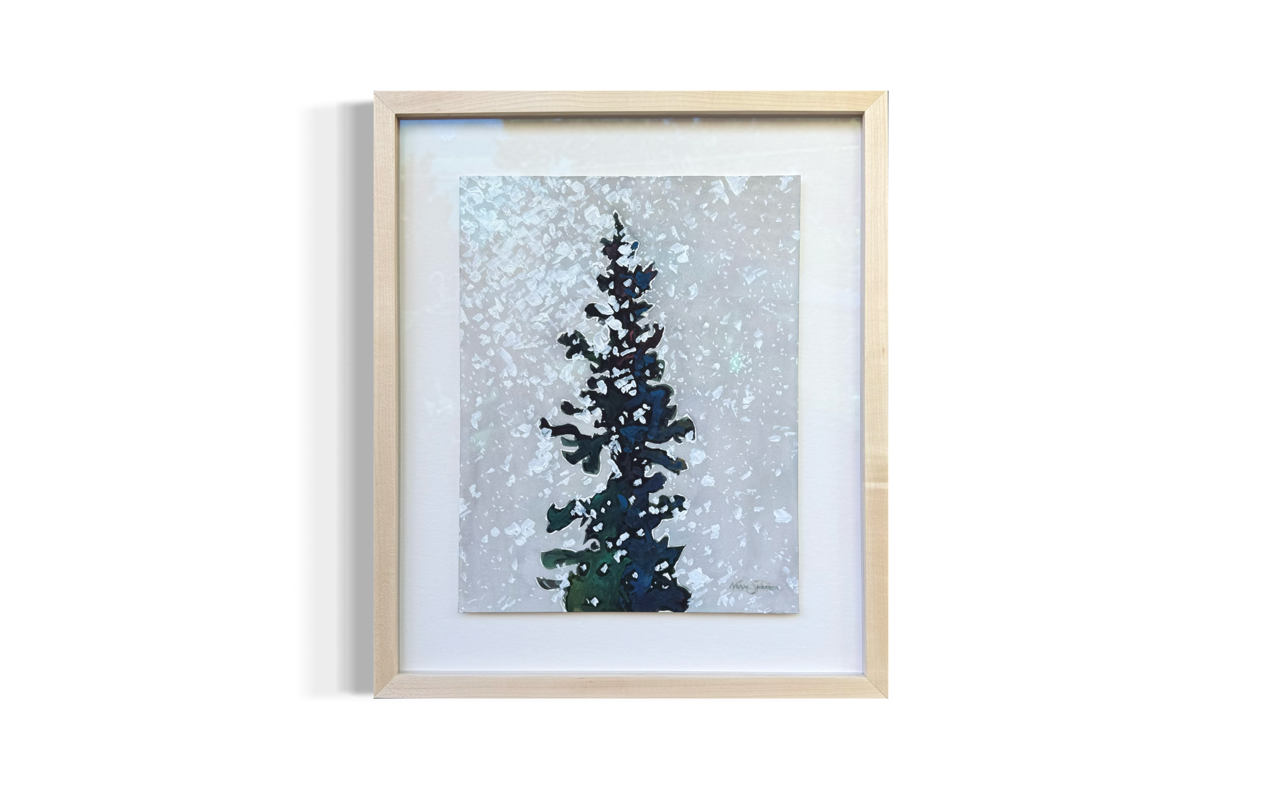 🔴 SOLD — Breckenridge Flurry, Winter, 11 x 14, 16.5 x 19. 5 framed, museum glass, Watercolor and acrylic on 140 lb. Arches, $900
