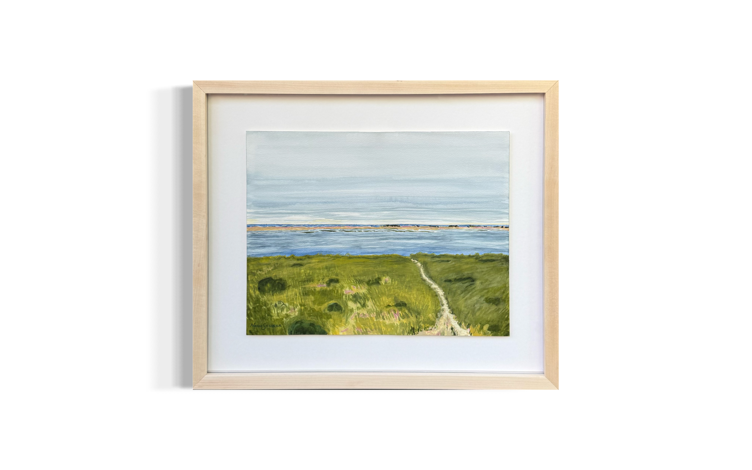 Chatham Trail, Summer, 14 x 11, 19. 5 x 16.5 framed, museum glass, Watercolor and gouache on 140 lb. Arches, $900
