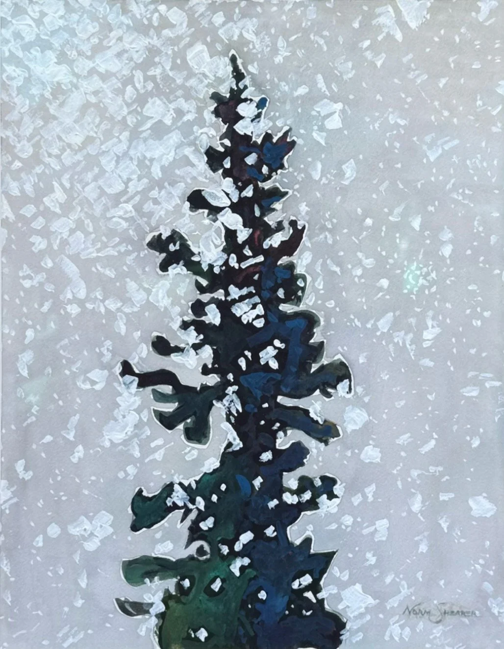 "Breckenridge Flurry" 11 x 14, Watercolor and Acrylic on 140 lb. Arches, Private Collection