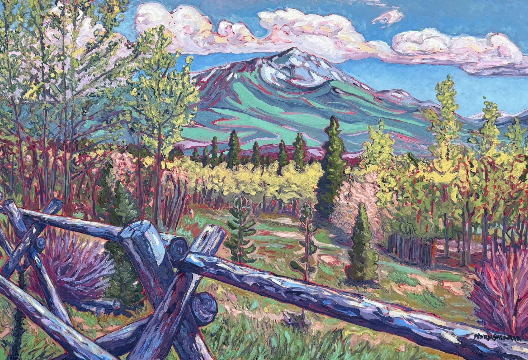 "Baldy in Summer" 44 x 32, Oil on Canvas, Commission